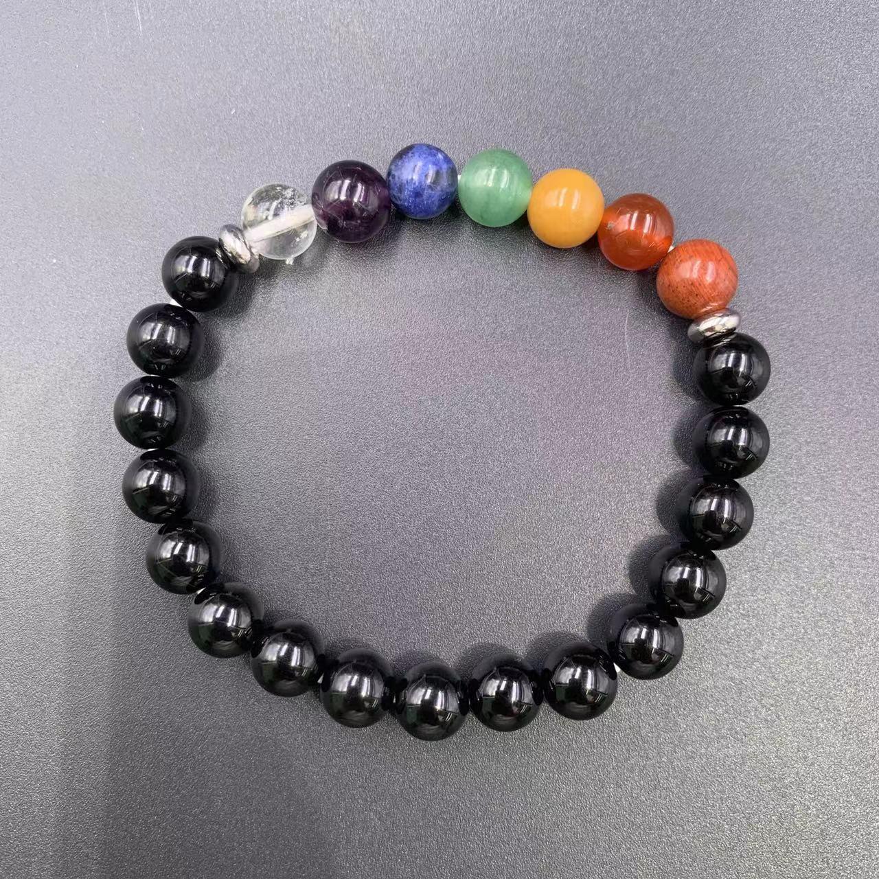 7 Chakras Bracelet Natural Gemstone Round Bead 8mm| Energy & Balance | Wholesale Bulk Pricing