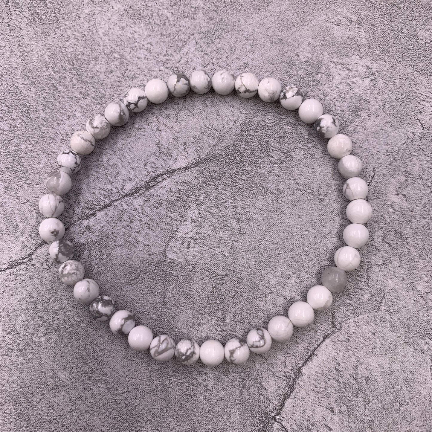 Howlite Bracelet Genuine Natural Gemstone Round Beads | Calming & Patience | Wholesale Bulk Pricing