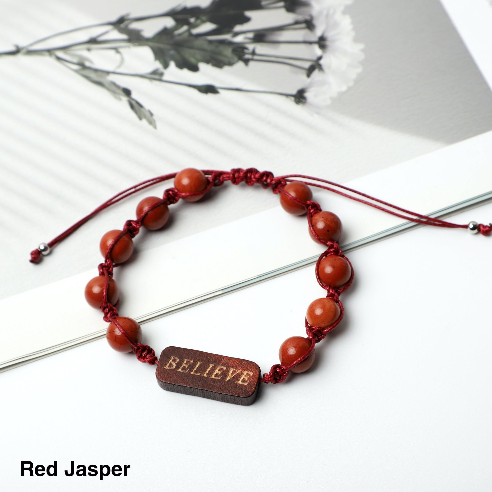 "BELIEVE" Bracelets  (8mm Lava Rock, Wooden beads) ROLA DIRECT BUY