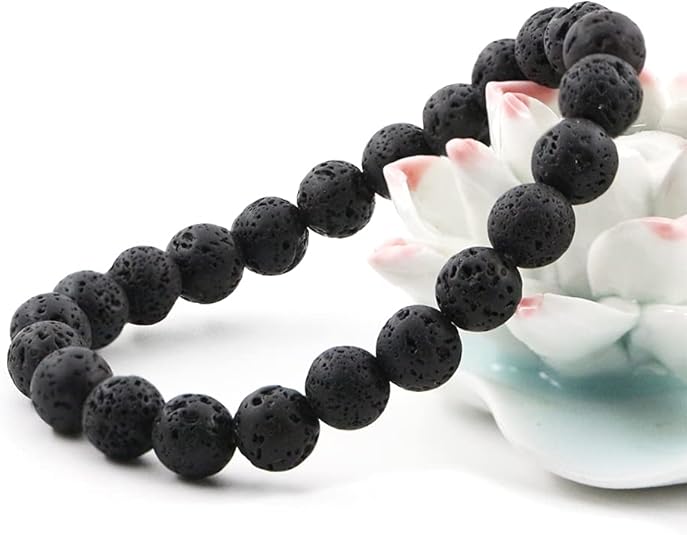 Black Lava Bracelet Natural Healing Gemstone Beaded | Grounding & Rebirth | Wholesale Bulk Pricing