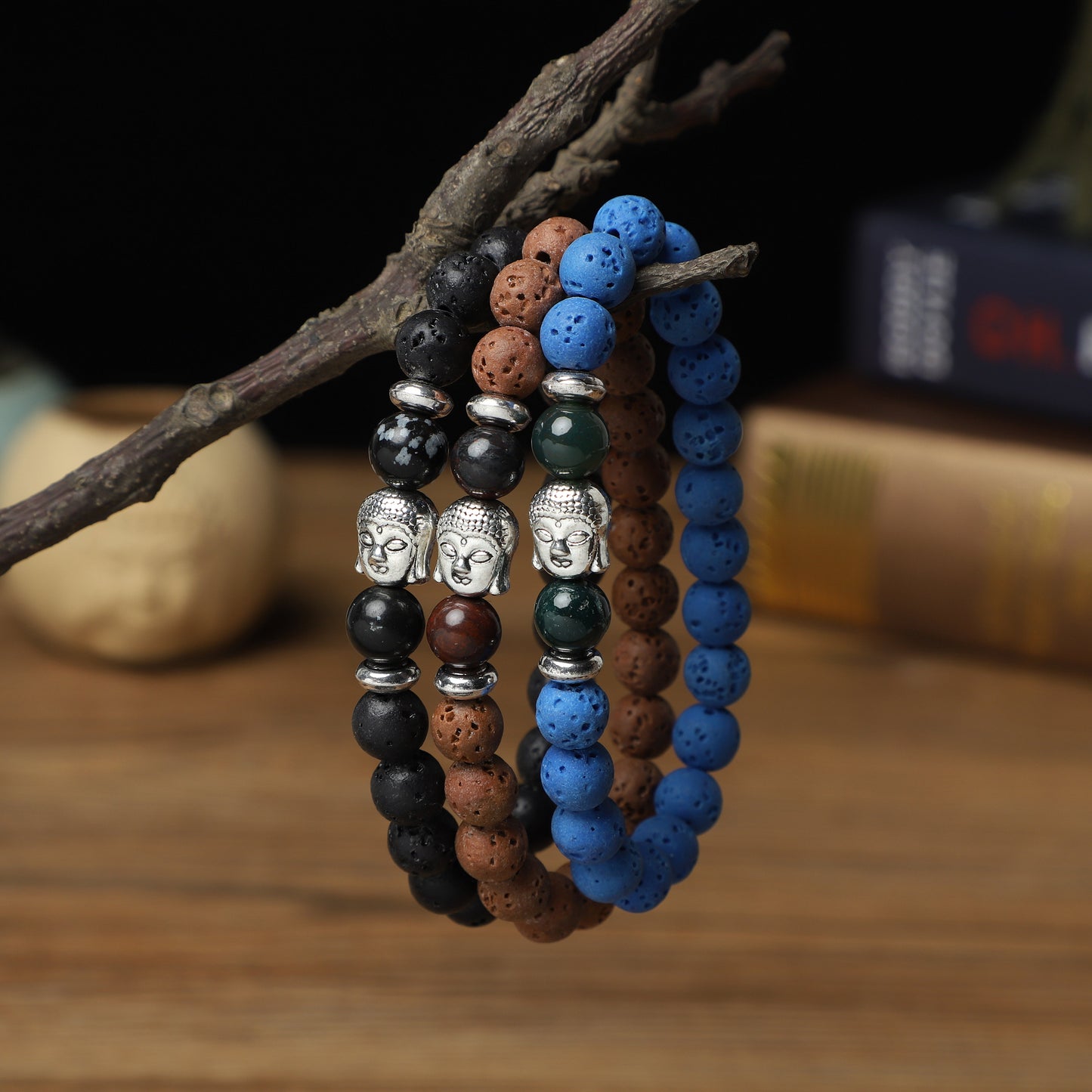 " Buddha" Bracelets ( 8mm Gemstone, Lava , Wooden beads) ROLA DIRECT BUY