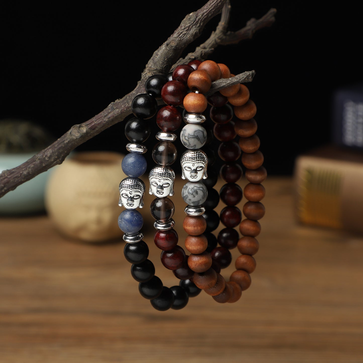 " Buddha" Bracelets ( 8mm Gemstone, Lava , Wooden beads) ROLA DIRECT BUY