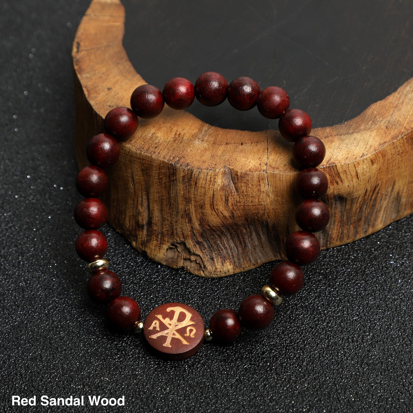 "Chi Rho" Symbol Bracelets ( 8mm Wooden, Lava Rock, Gemstone beads ) ROLA DIRECT BUY