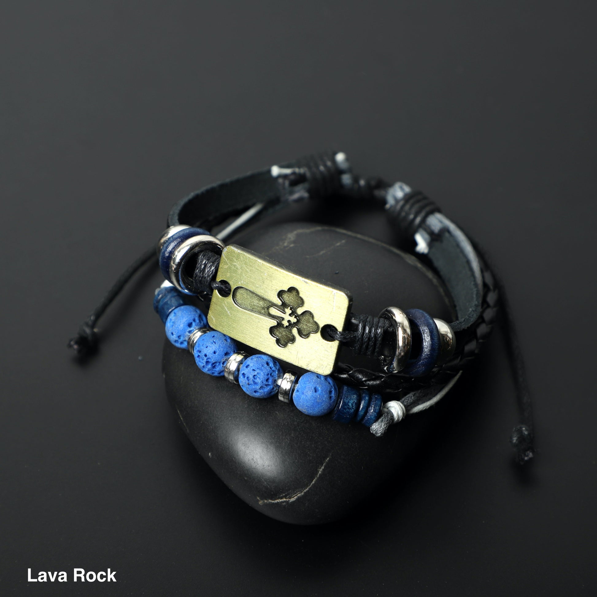 " Cross" Leather with Gemstone Bracelets ROLA DIRECT BUY