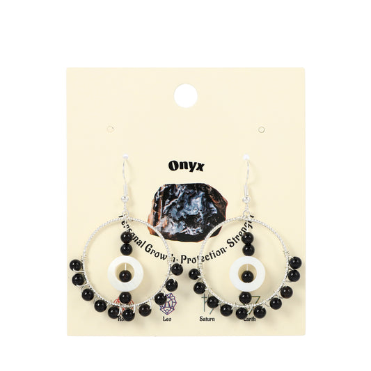 Round Wire Earrings Natural Gemstone Handmade | Compassion & Protection | Wholesale Bulk Pricing
