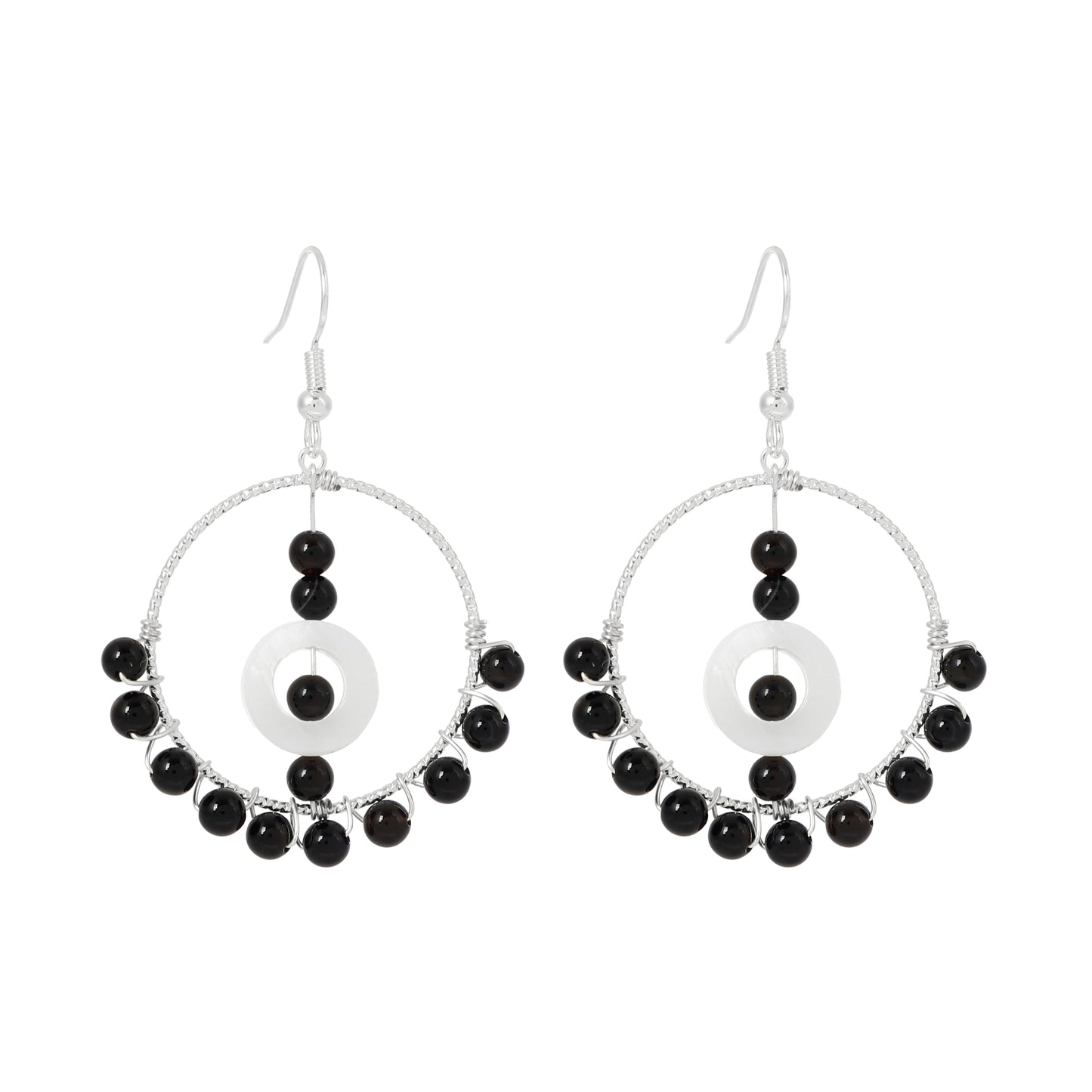 Round Wire Earrings Natural Gemstone Handmade | Compassion & Protection | Wholesale Bulk Pricing