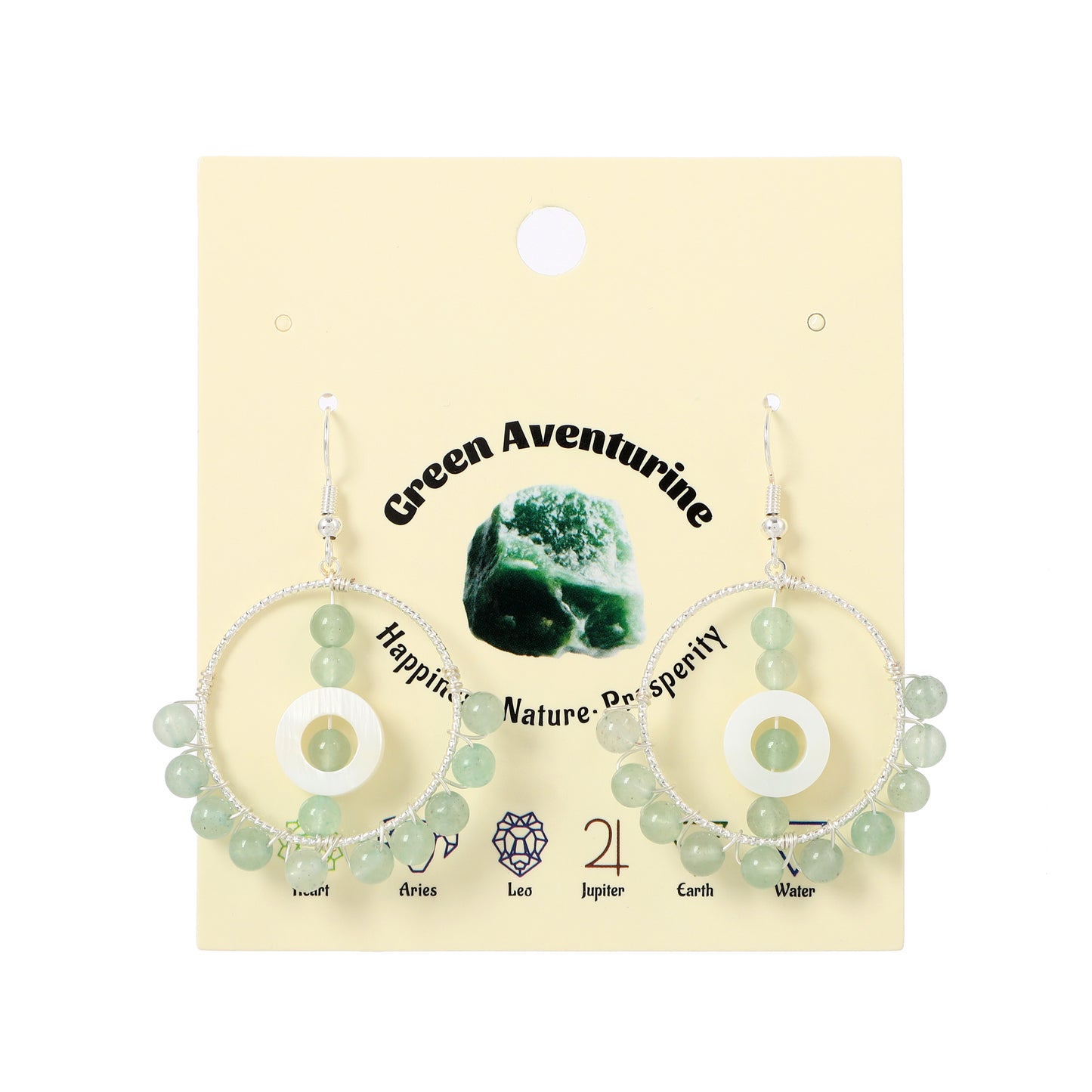 Round Wire Earrings Natural Gemstone Handmade | Compassion & Protection | Wholesale Bulk Pricing