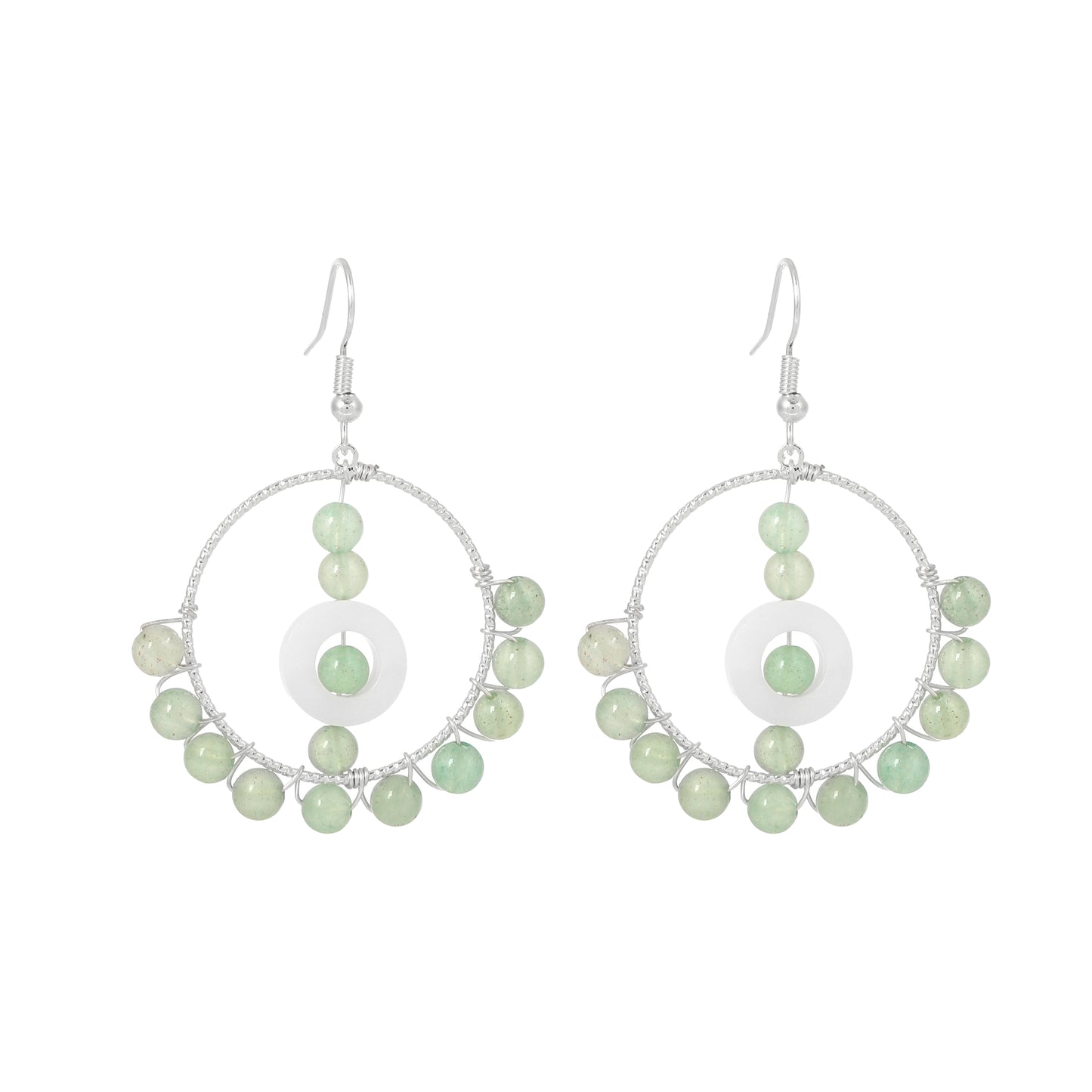 Round Wire Earrings Natural Gemstone Handmade | Compassion & Protection | Wholesale Bulk Pricing