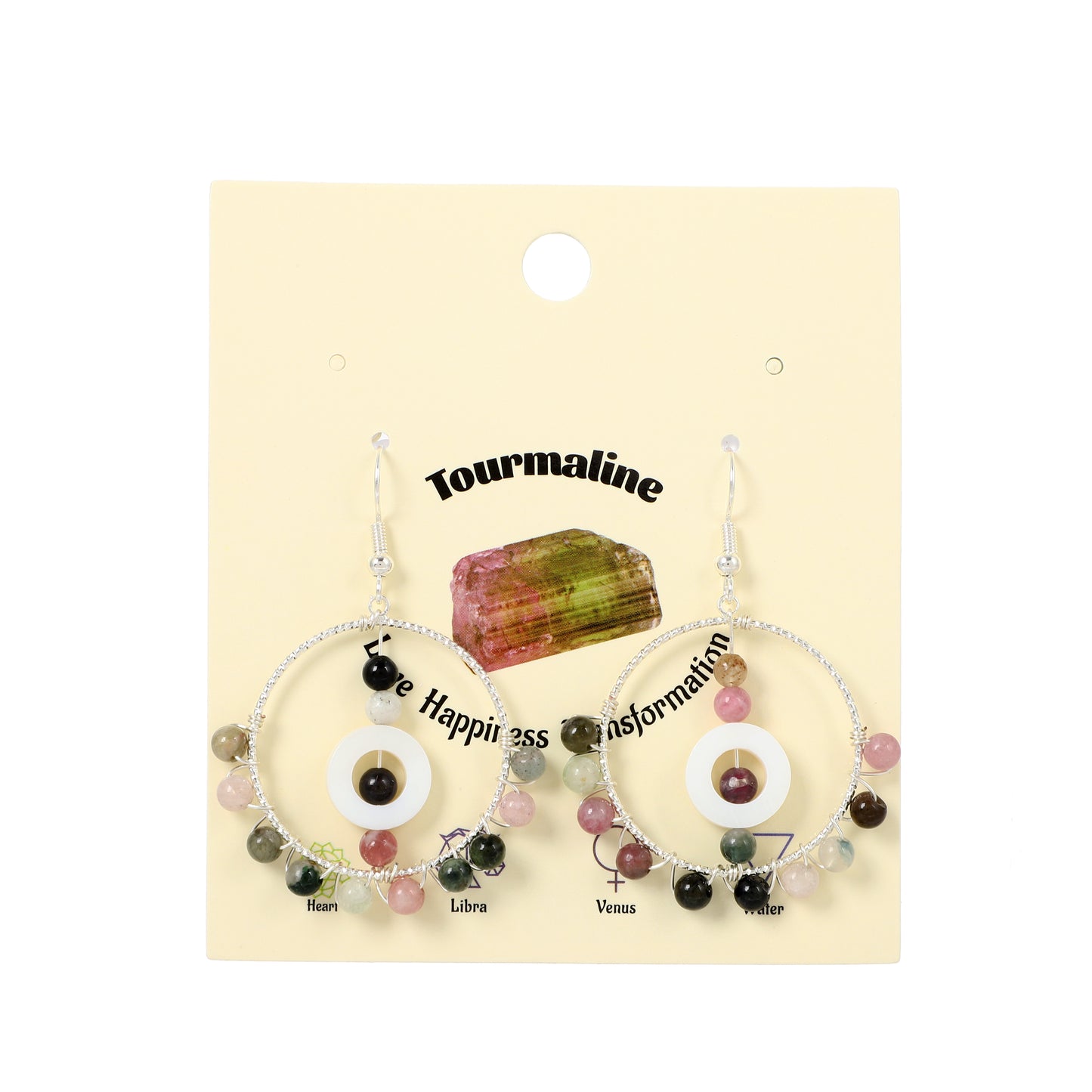 Round Wire Earrings Natural Gemstone Handmade | Compassion & Protection | Wholesale Bulk Pricing