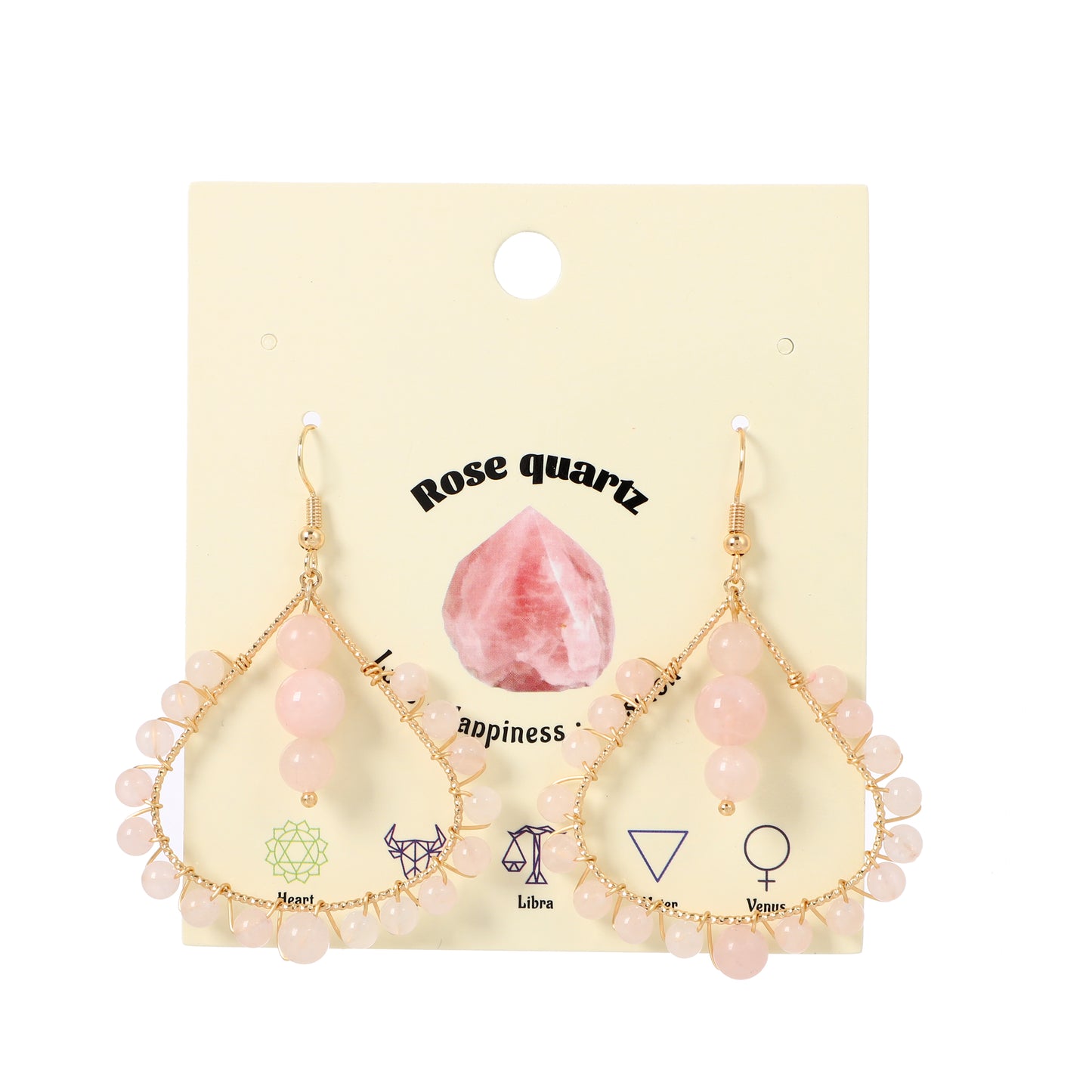Teardrop Wire Earrings Natural Gemstone Handmade | Protection & Healing | Wholesale Bulk Pricing