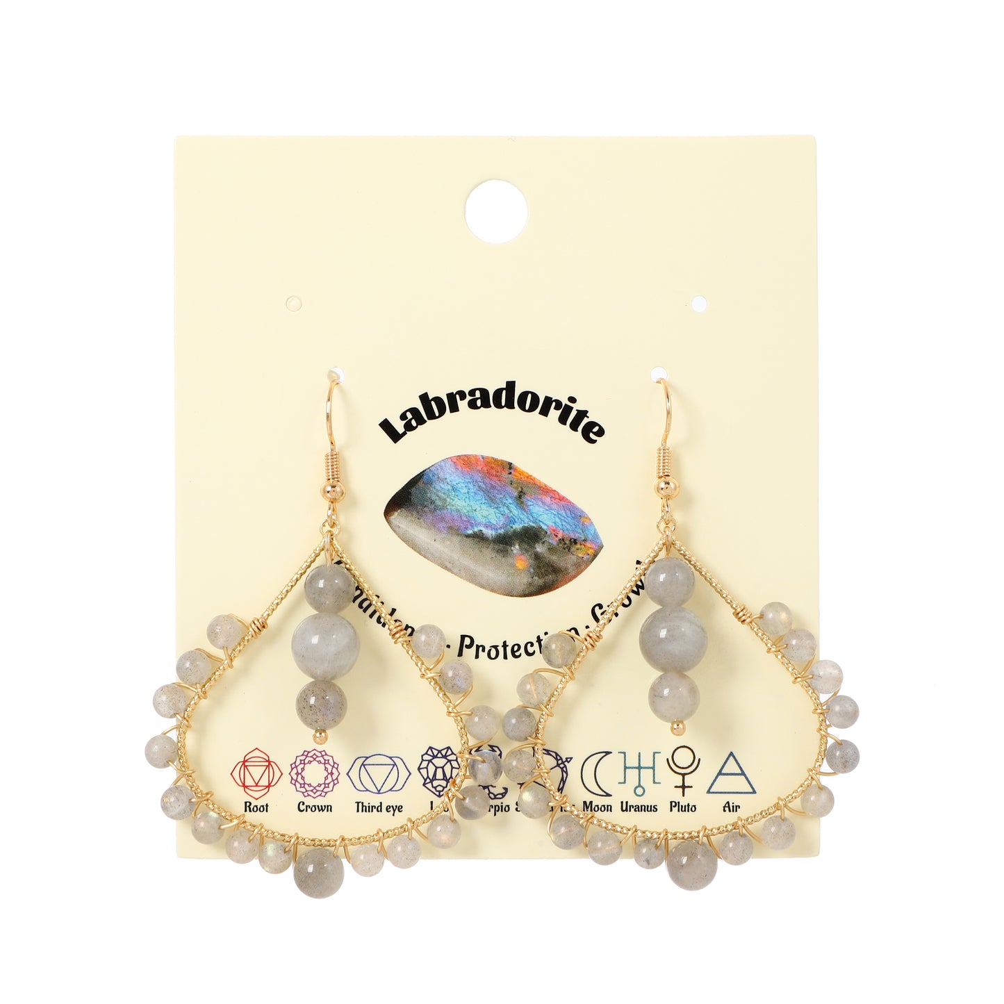Teardrop Wire Earrings Natural Gemstone Handmade | Protection & Healing | Wholesale Bulk Pricing