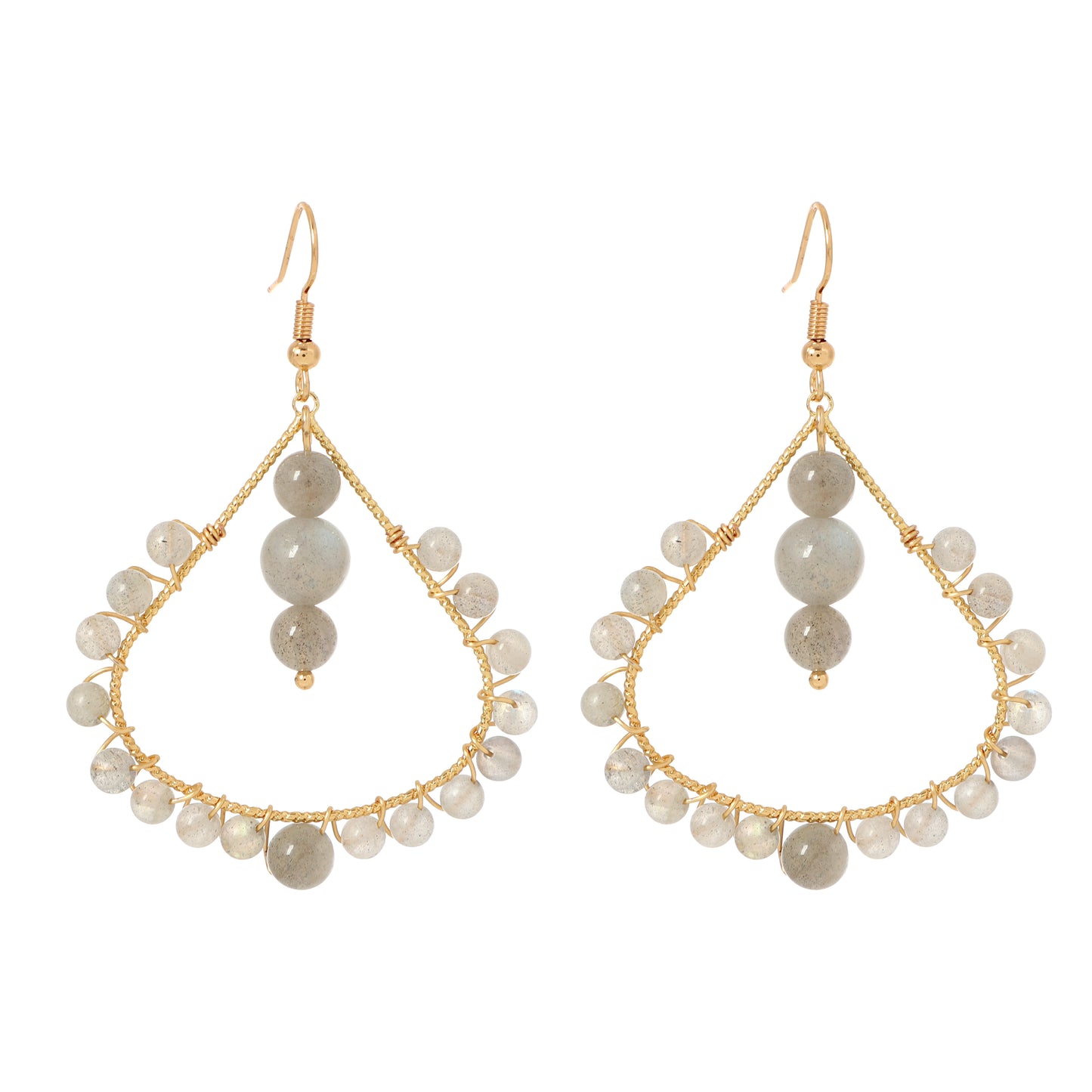 Teardrop Wire Earrings Natural Gemstone Handmade | Protection & Healing | Wholesale Bulk Pricing
