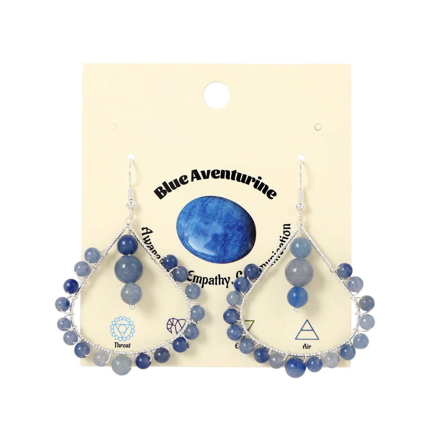 Teardrop Wire Earrings Natural Gemstone Handmade | Protection & Healing | Wholesale Bulk Pricing