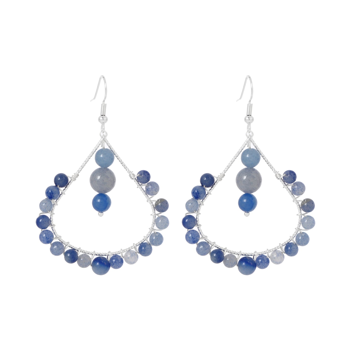 Teardrop Wire Earrings Natural Gemstone Handmade | Protection & Healing | Wholesale Bulk Pricing