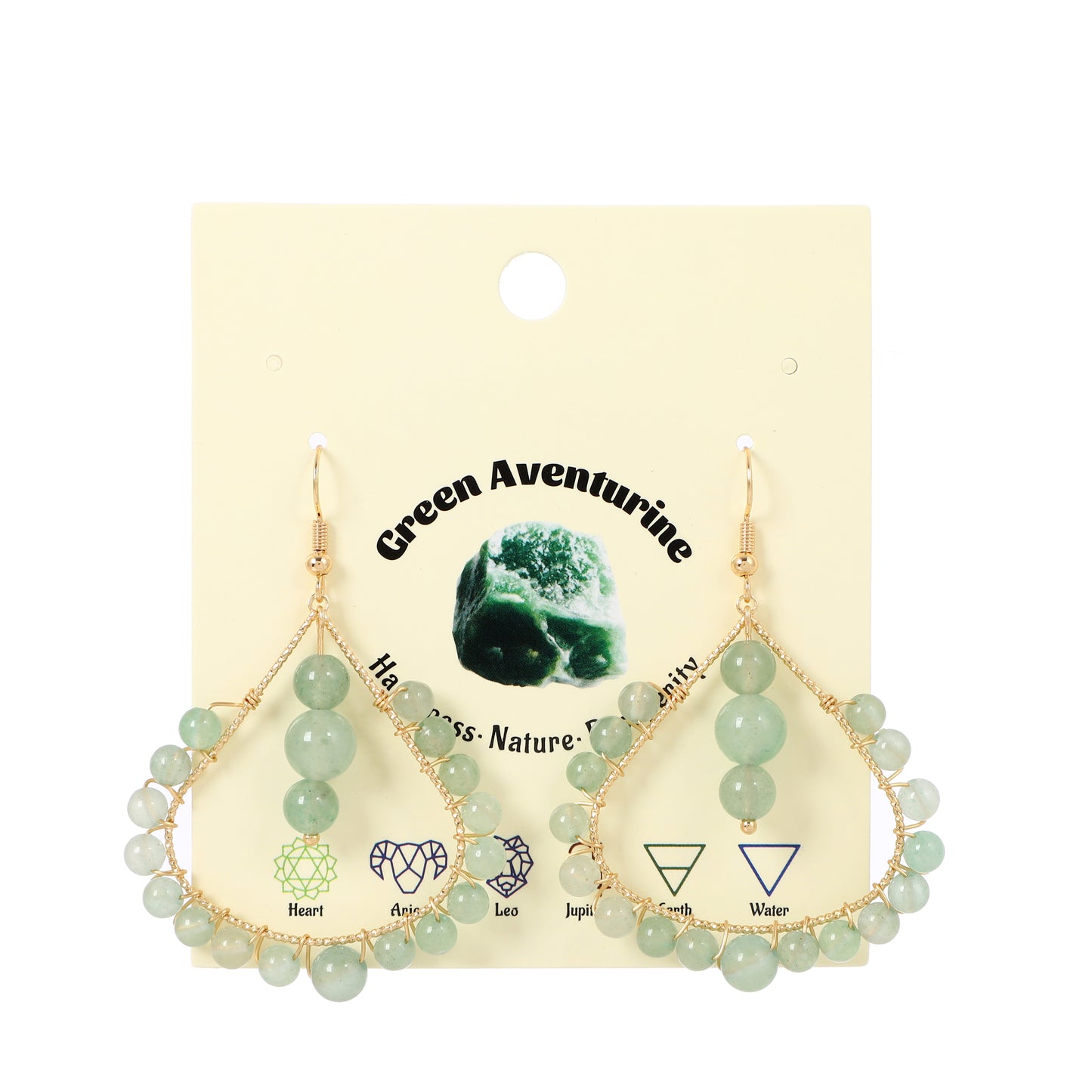 Teardrop Wire Earrings Natural Gemstone Handmade | Protection & Healing | Wholesale Bulk Pricing
