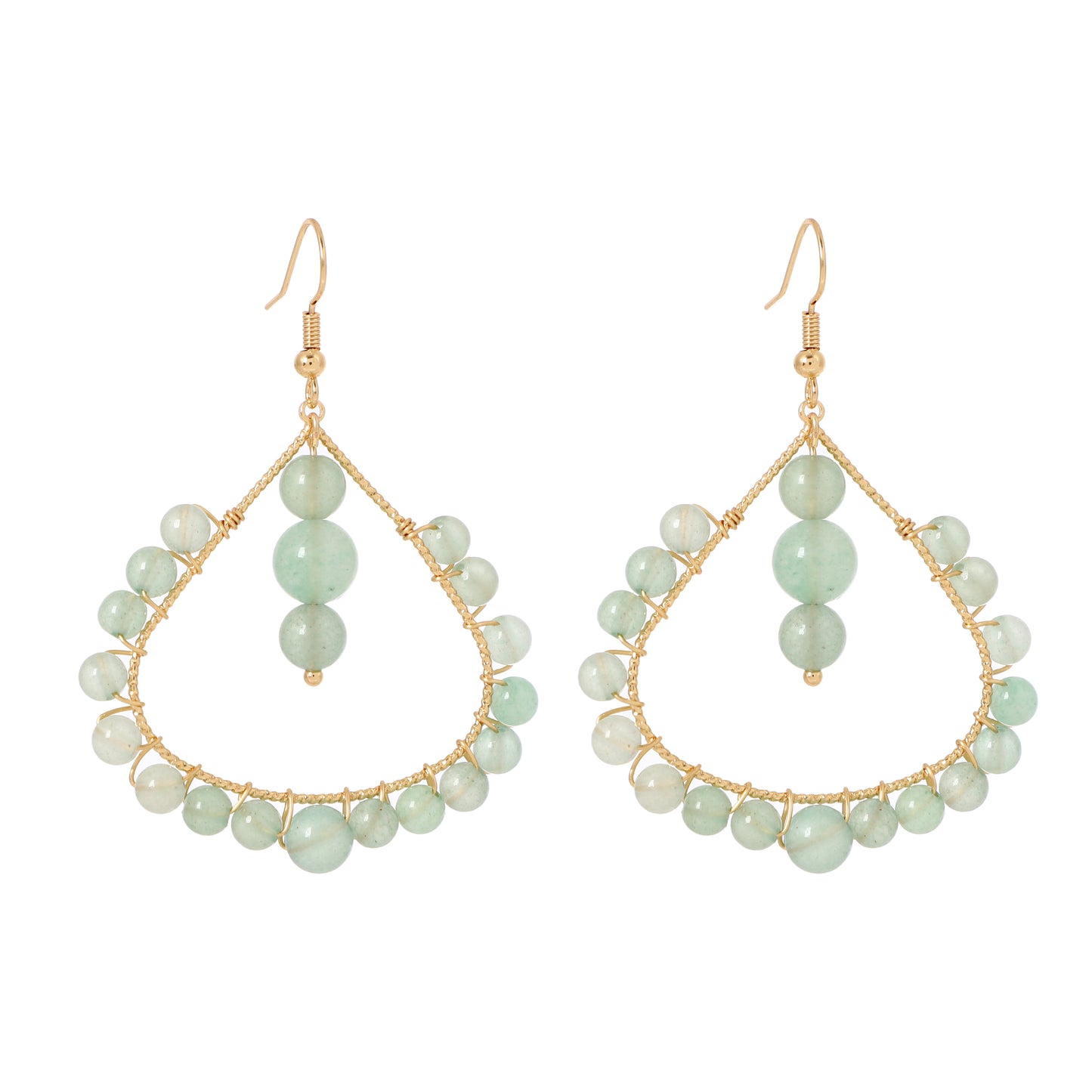 Teardrop Wire Earrings Natural Gemstone Handmade | Protection & Healing | Wholesale Bulk Pricing