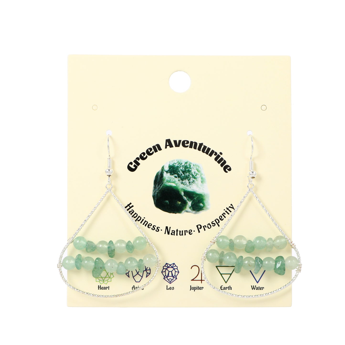 Teardrop Earrings Natural Gemstone Brass Wire Handmade | Courage & Success | Wholesale Bulk Pricing