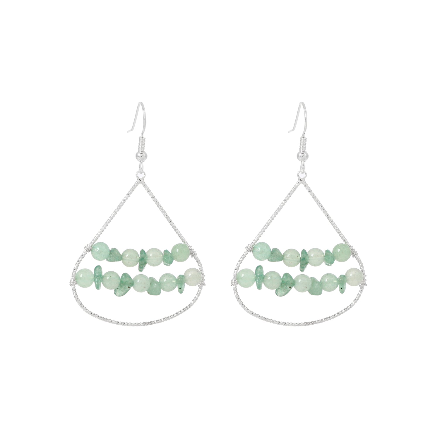 Teardrop Earrings Natural Gemstone Brass Wire Handmade | Courage & Success | Wholesale Bulk Pricing