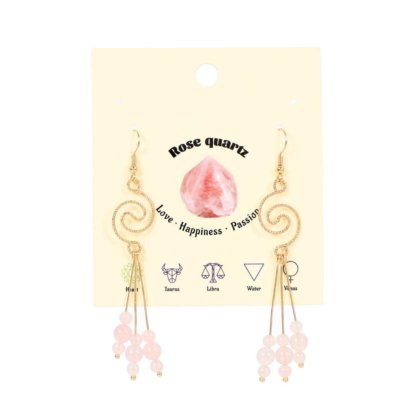 Spiral Earrings Natural Gemstone Brass Wire Handmade | Luck & Calm | Wholesale Bulk Pricing