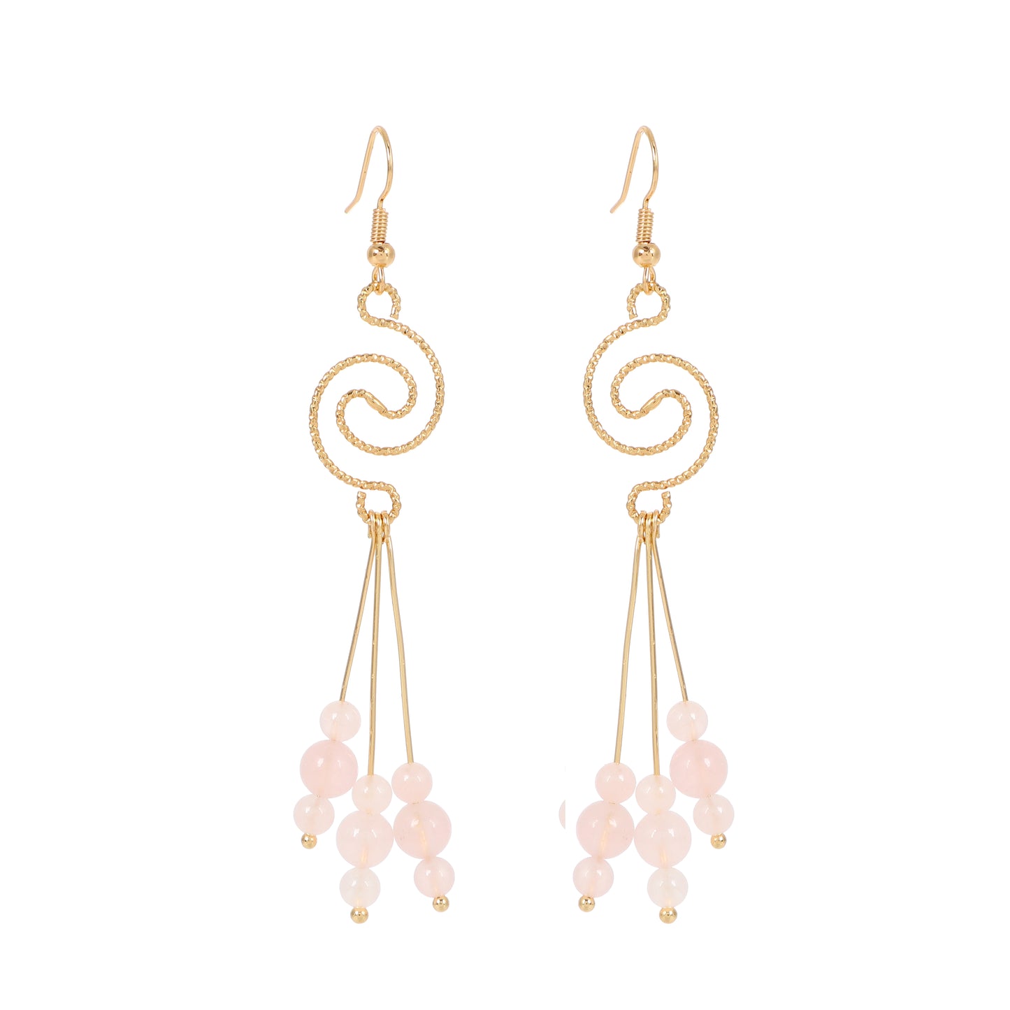 Spiral Earrings Natural Gemstone Brass Wire Handmade | Luck & Calm | Wholesale Bulk Pricing
