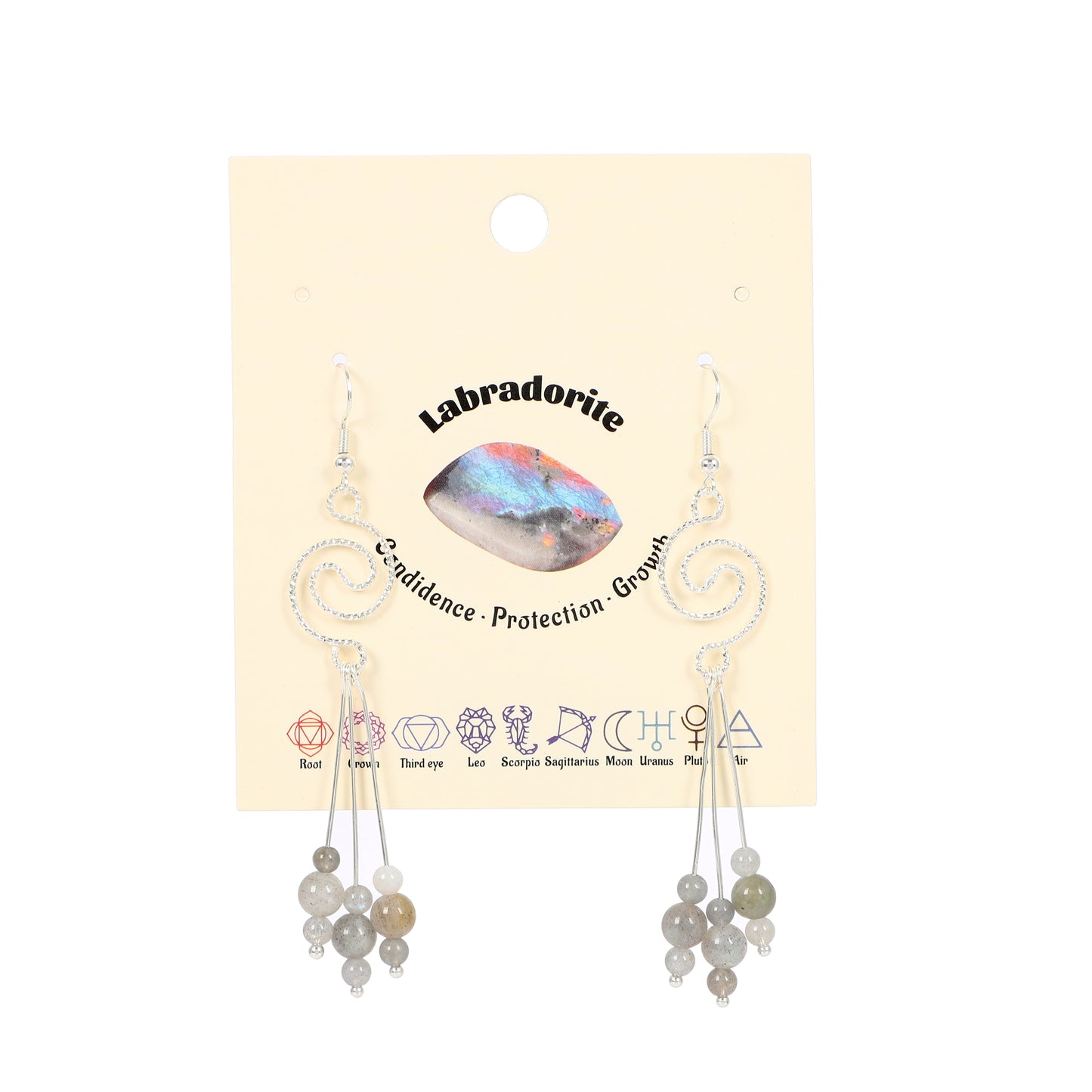 Spiral Earrings Natural Gemstone Brass Wire Handmade | Luck & Calm | Wholesale Bulk Pricing