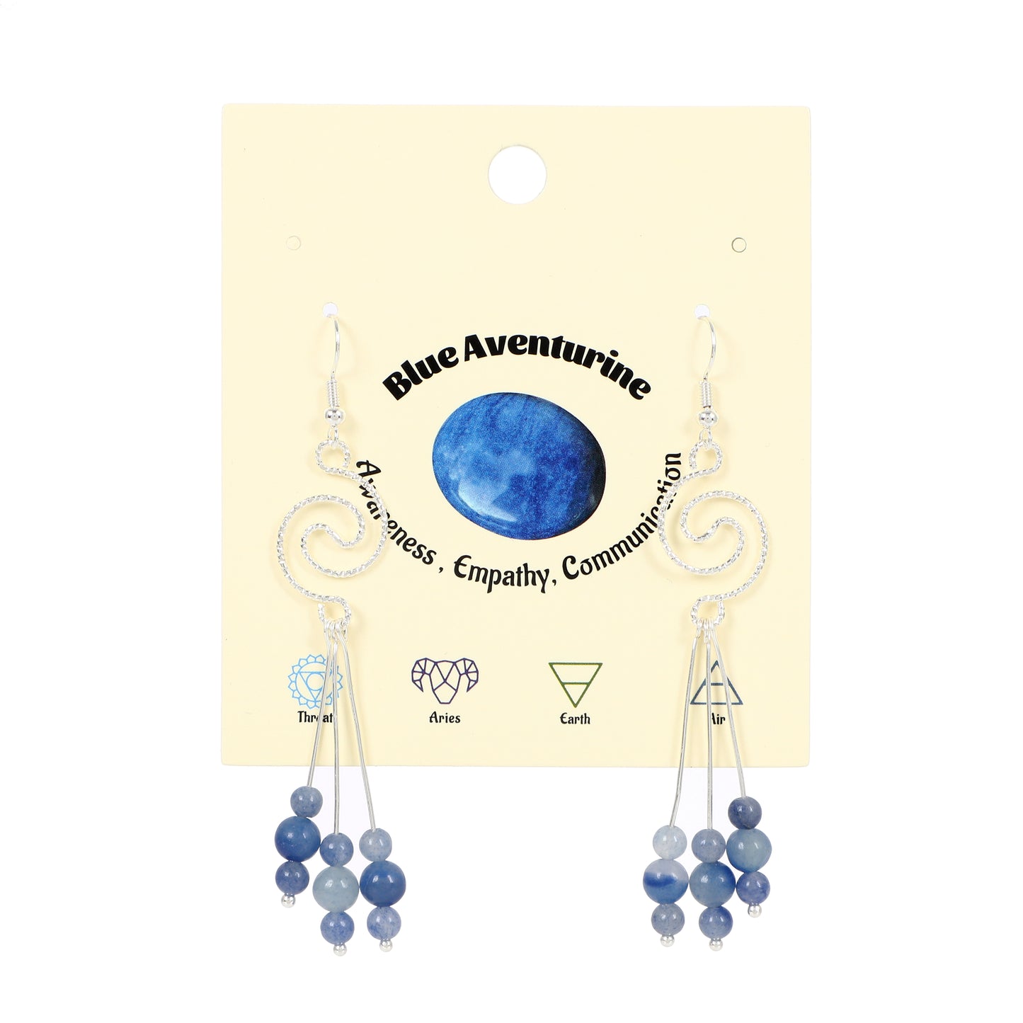 Spiral Earrings Natural Gemstone Brass Wire Handmade | Luck & Calm | Wholesale Bulk Pricing