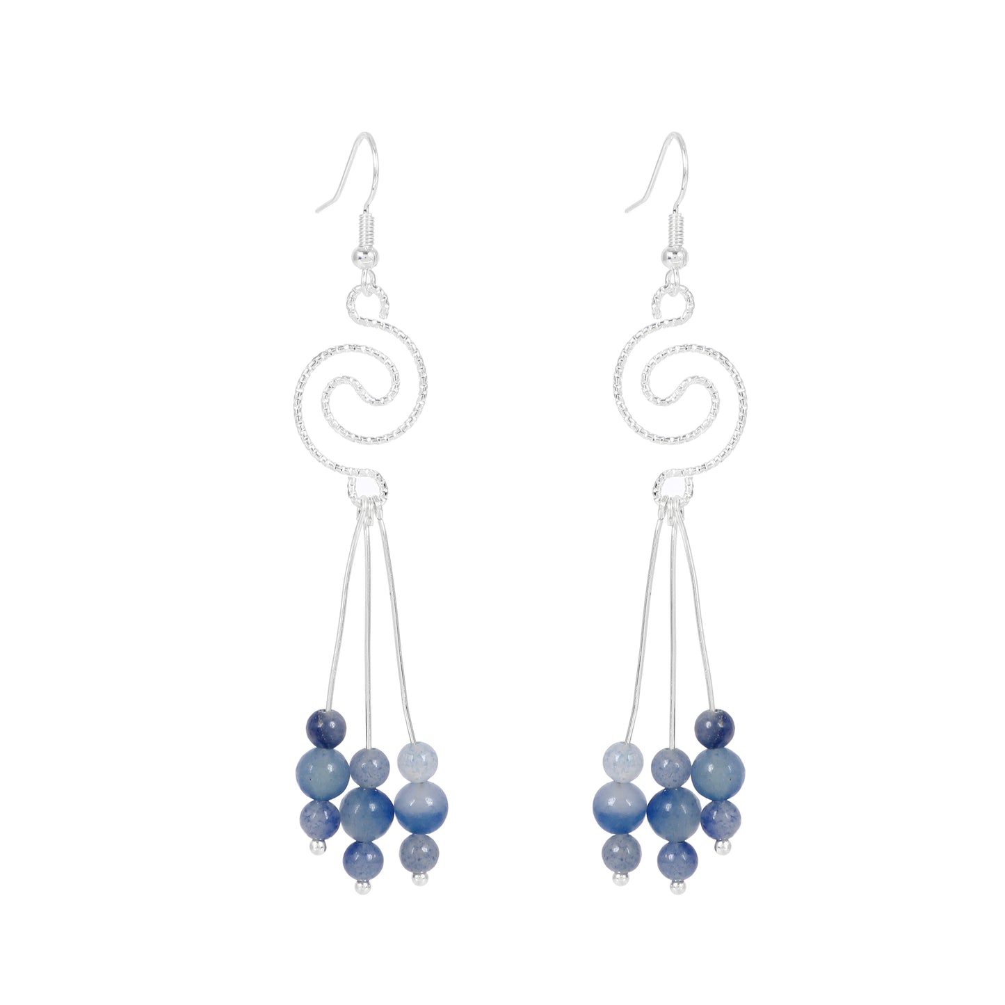 Spiral Earrings Natural Gemstone Brass Wire Handmade | Luck & Calm | Wholesale Bulk Pricing