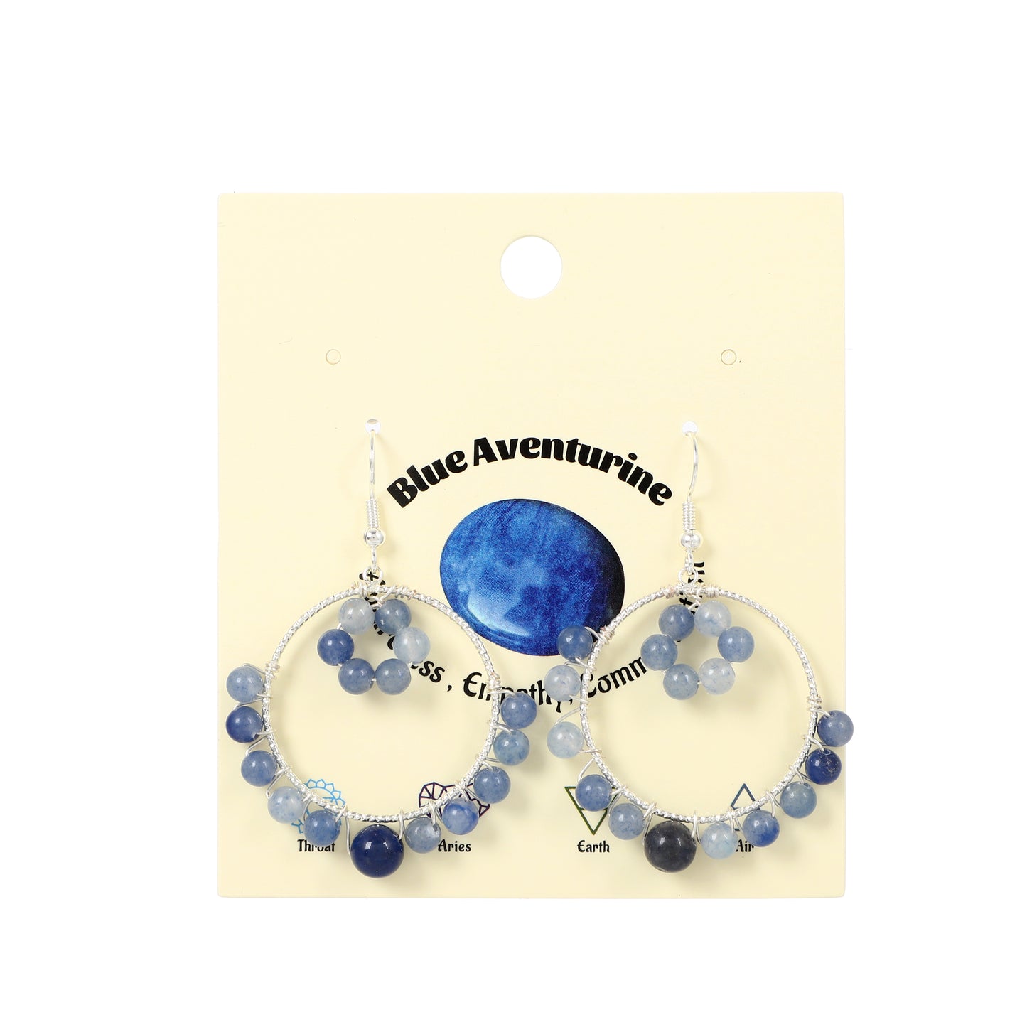 Round Tangle Earrings Natural Gemstone Brass Wire Handmade | Compassion & Protection | Wholesale Bulk Pricing