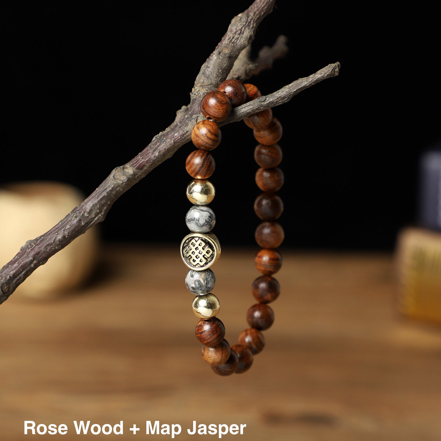 "Endless Knot" Bracelets (8mm Gemstone, Lava , Wooden beads) ROLA DIRECT BUY