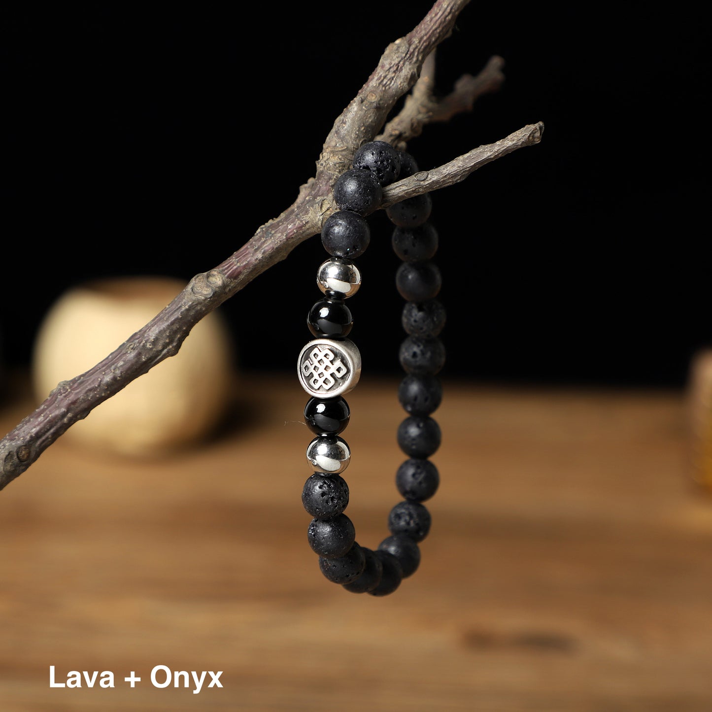 "Endless Knot" Bracelets (8mm Gemstone, Lava , Wooden beads) ROLA DIRECT BUY