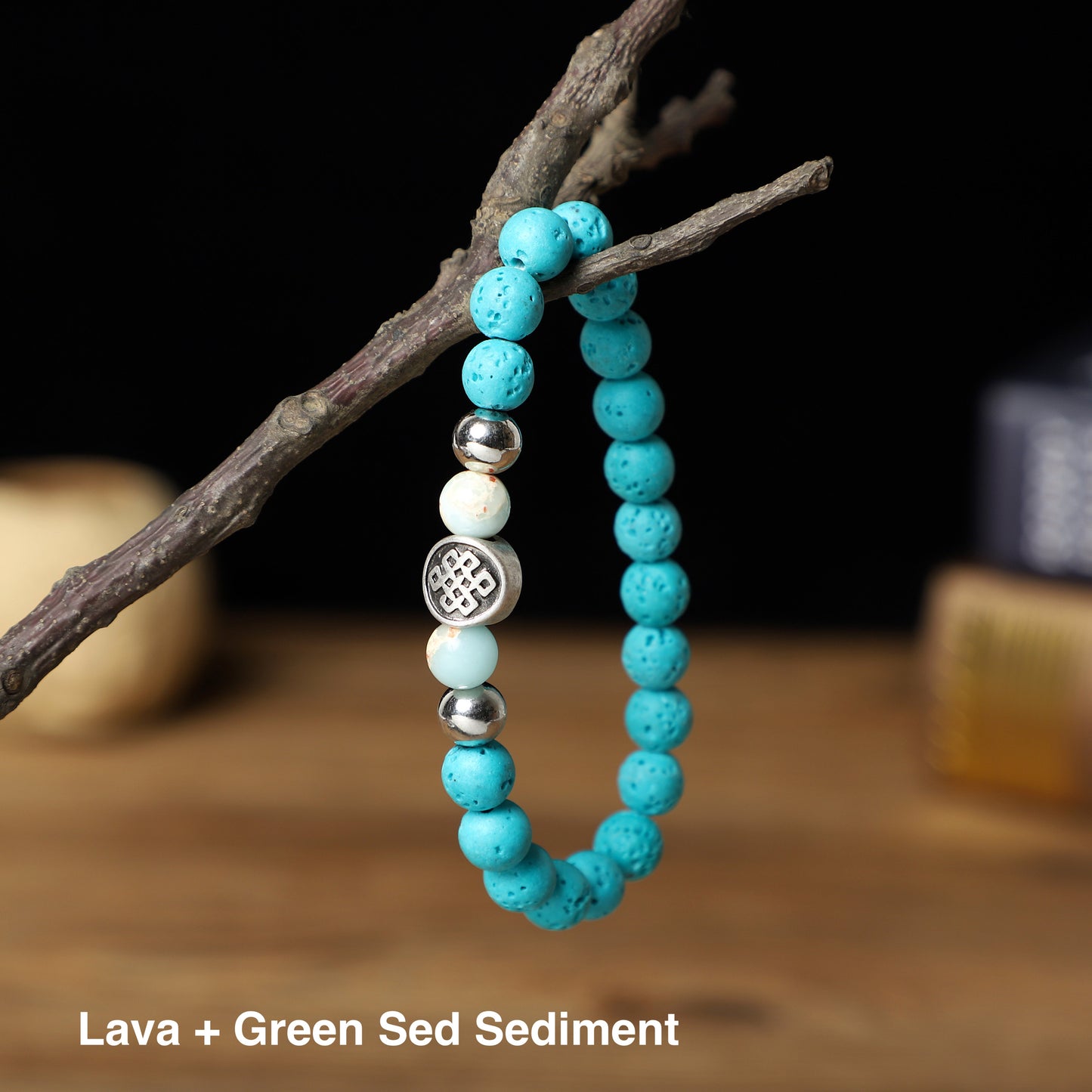 "Endless Knot" Bracelets (8mm Gemstone, Lava , Wooden beads) ROLA DIRECT BUY