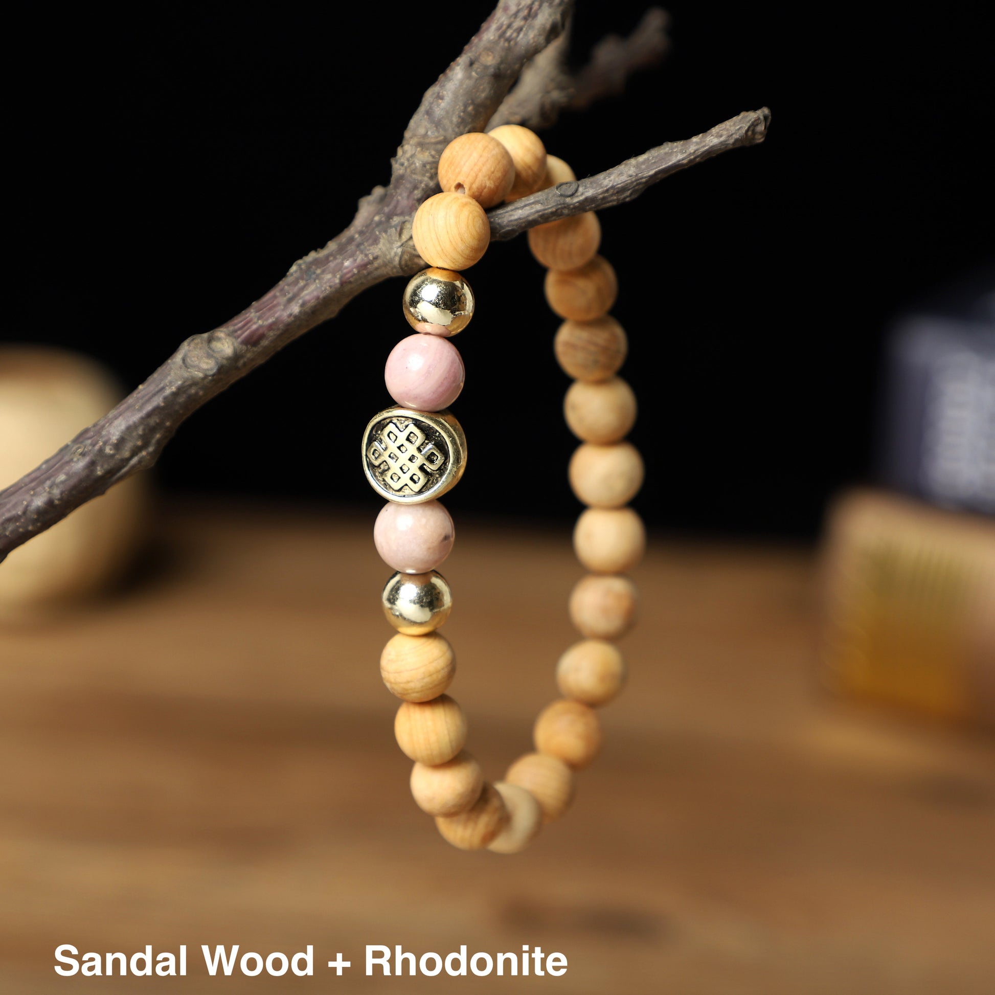 "Endless Knot" Bracelets (8mm Gemstone, Lava , Wooden beads) ROLA DIRECT BUY