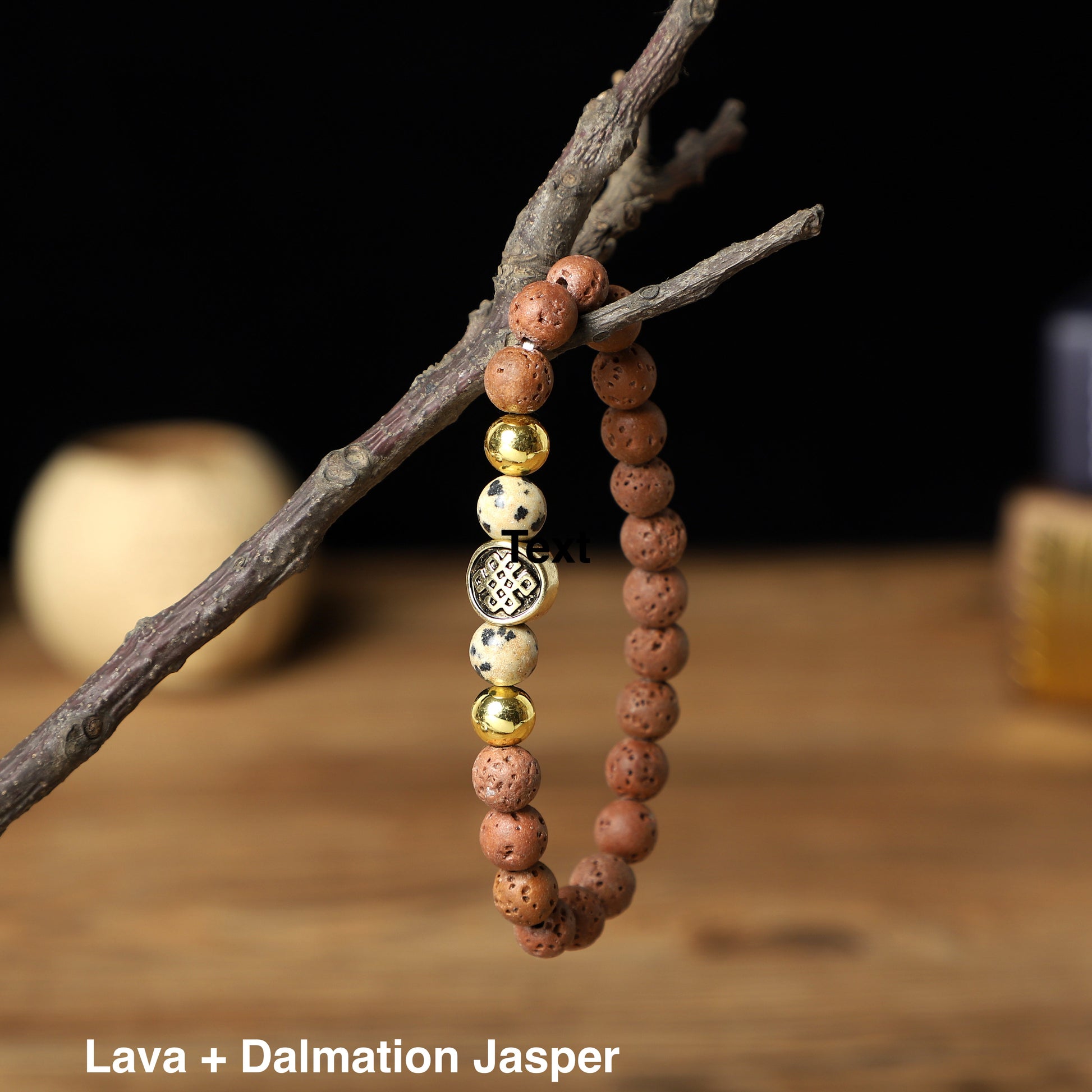 "Endless Knot" Bracelets (8mm Gemstone, Lava , Wooden beads) ROLA DIRECT BUY