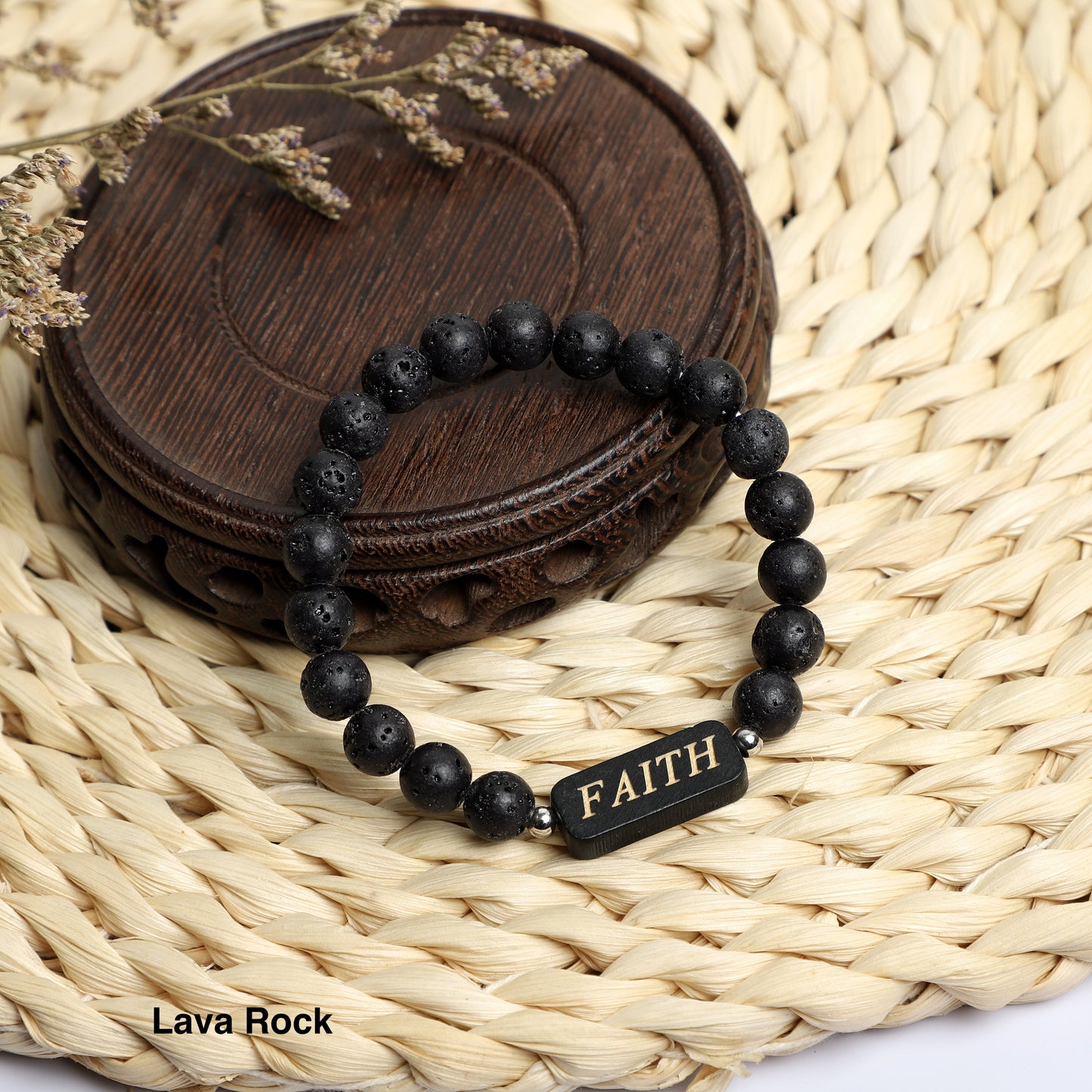 "FAITH" Lava  Bracelets  ( 8mm Lava beads) ROLA DIRECT BUY