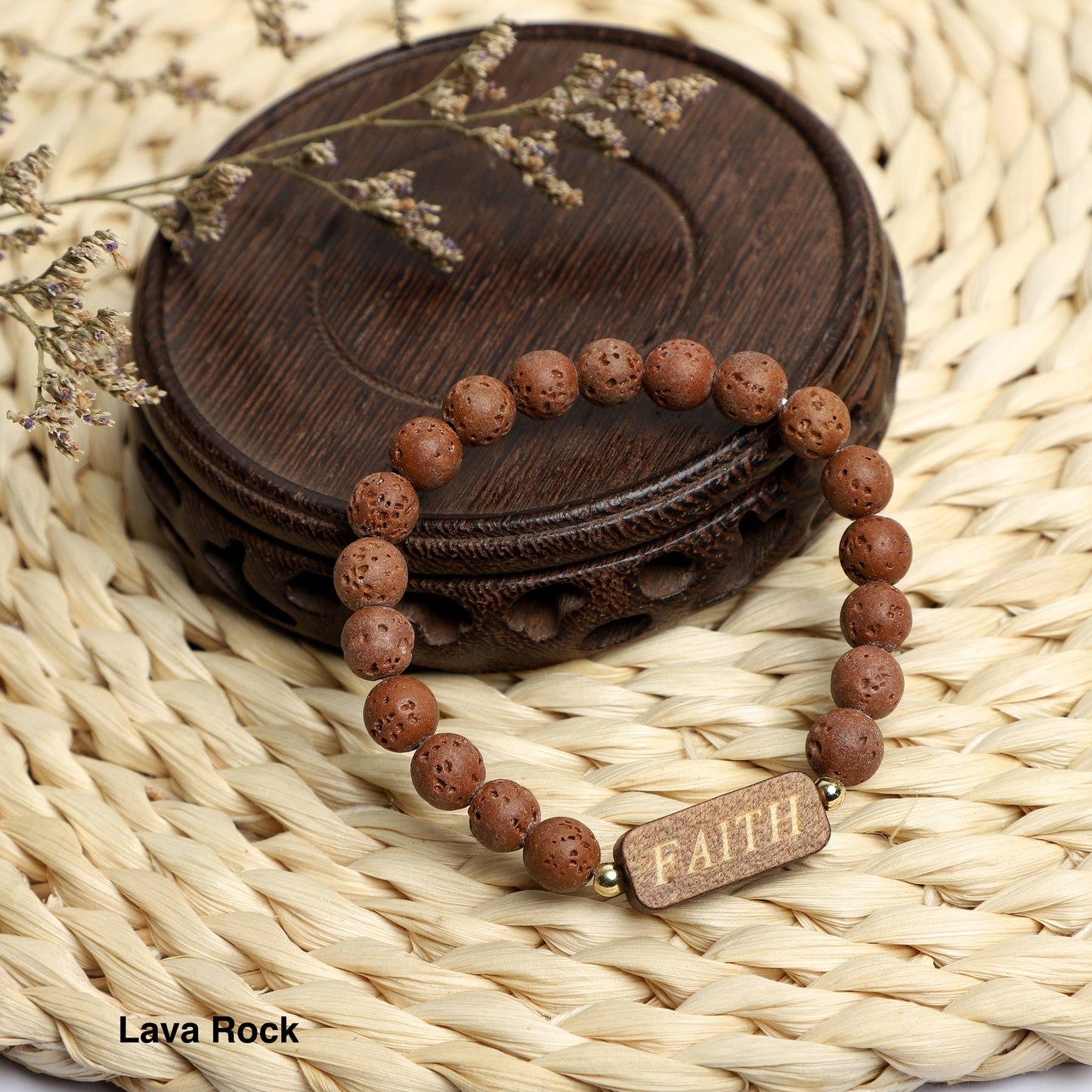 "FAITH" Lava  Bracelets  ( 8mm Lava beads) ROLA DIRECT BUY