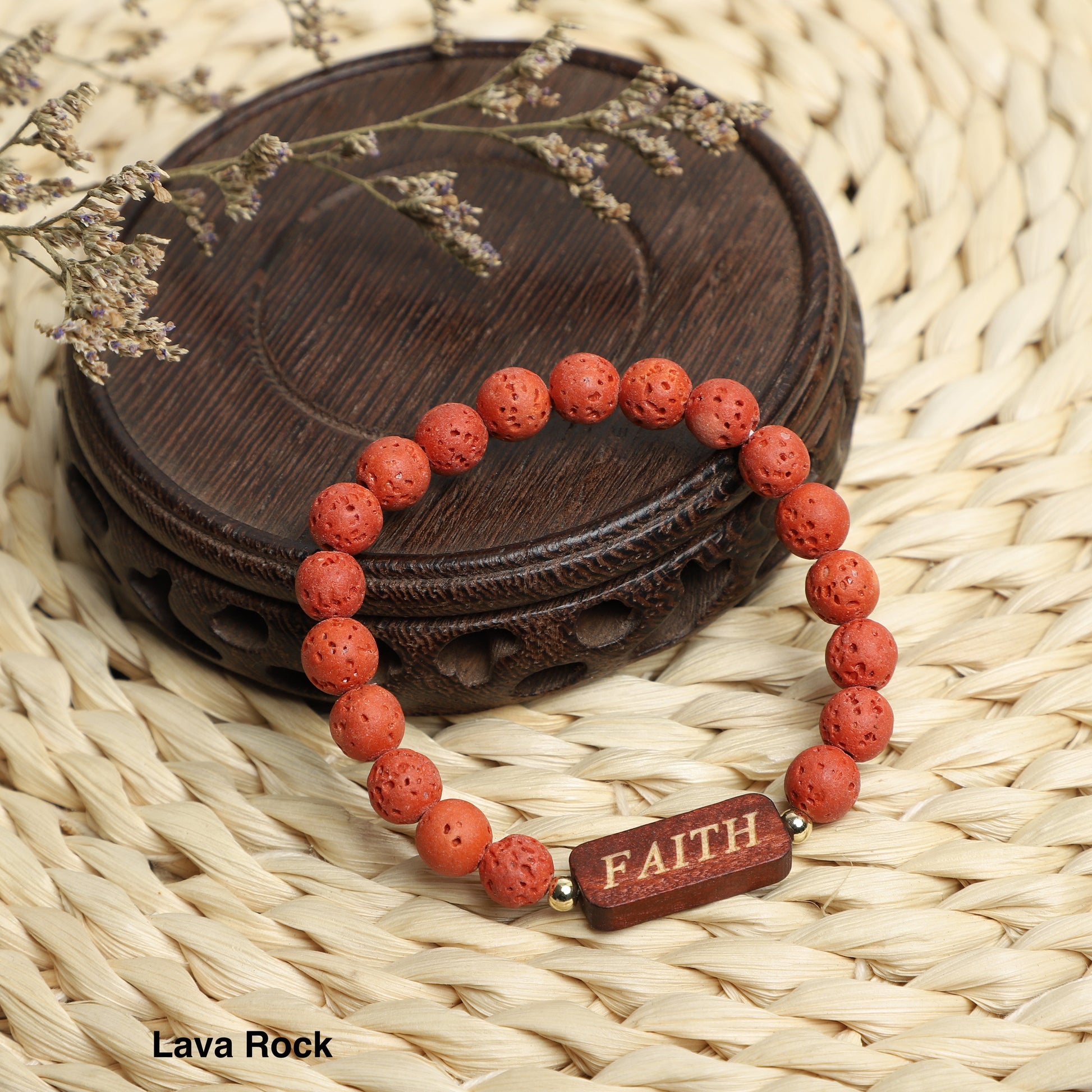 "FAITH" Lava  Bracelets  ( 8mm Lava beads) ROLA DIRECT BUY