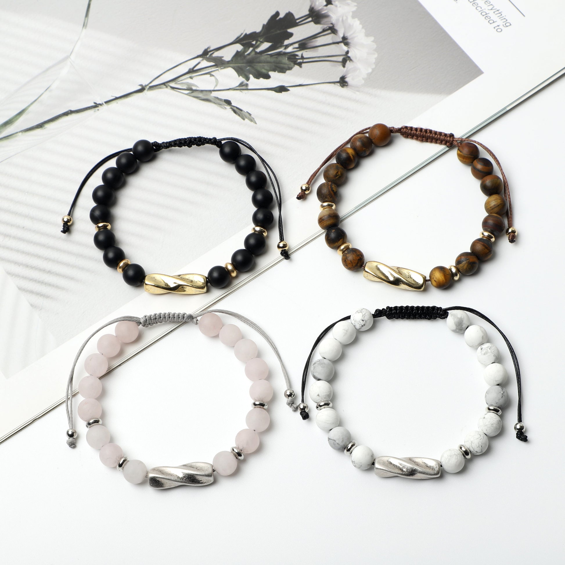 Frosted Gemstone Bracelets  ( 8mm gemstone beads) ROLA DIRECT BUY