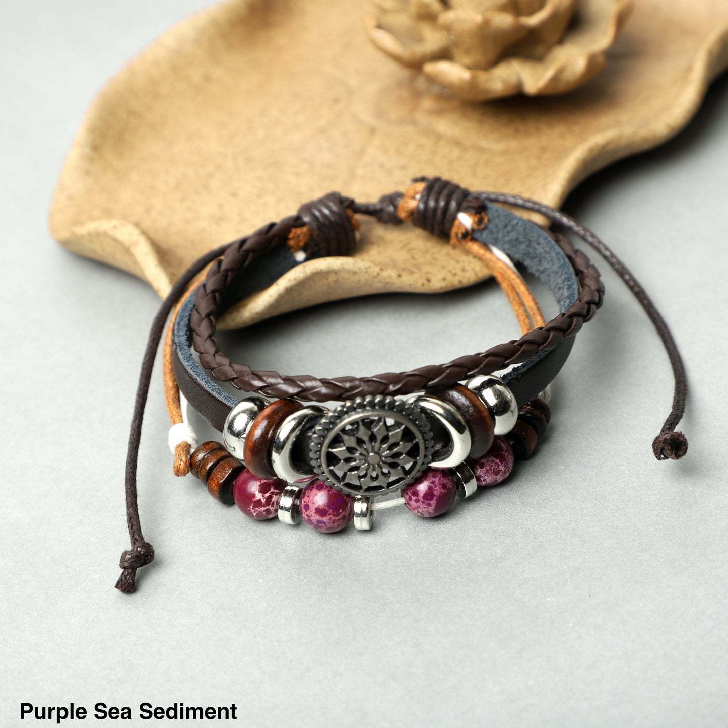 Leather Bracelets  (8mm Lava Rock , gemstone beads) ROLA DIRECT BUY