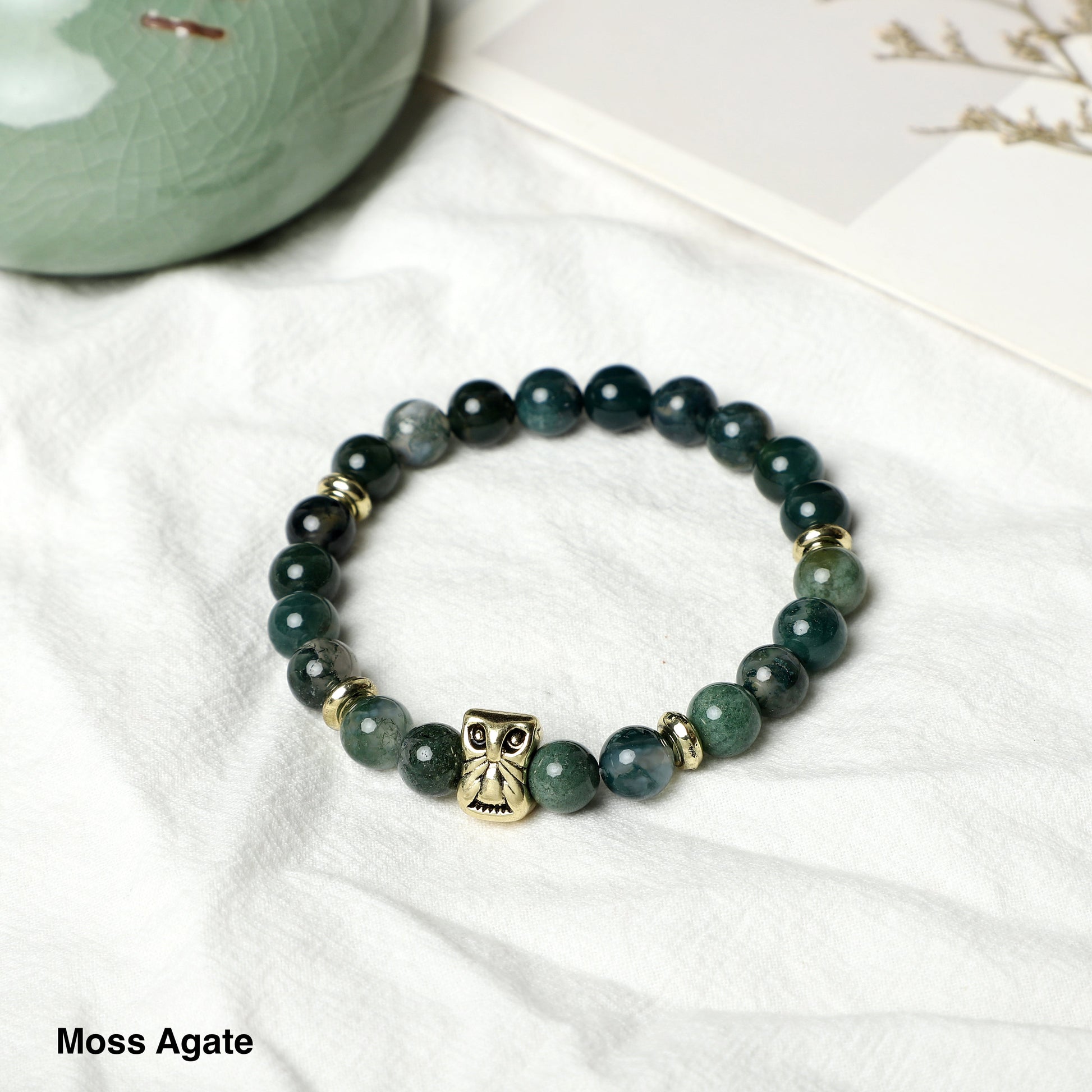 OWL Bracelets (8mm Gemstone beads ) ROLA DIRECT BUY