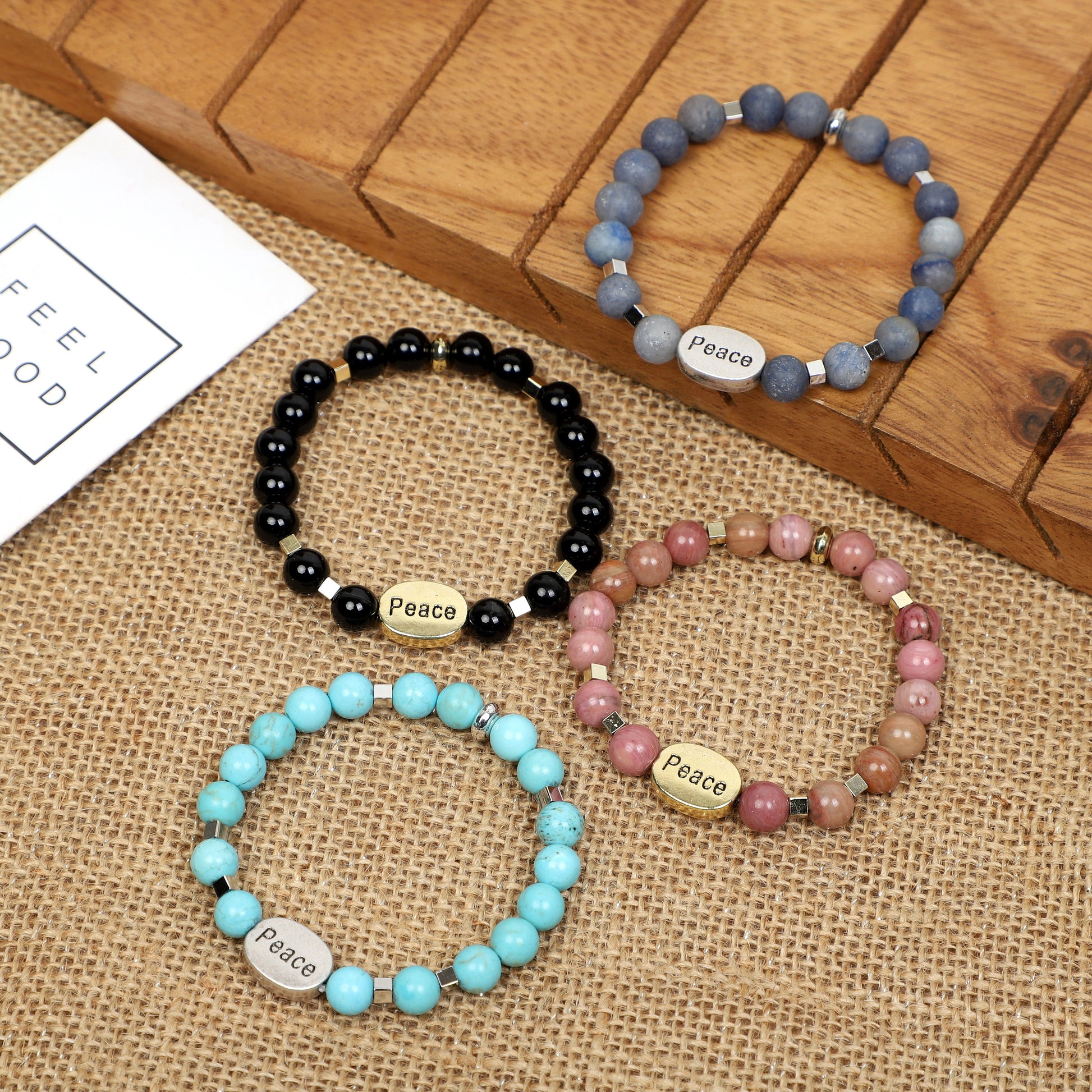 "PEACE"  Gemstone Bracelets ( 8mm Gemstone) ROLA DIRECT BUY