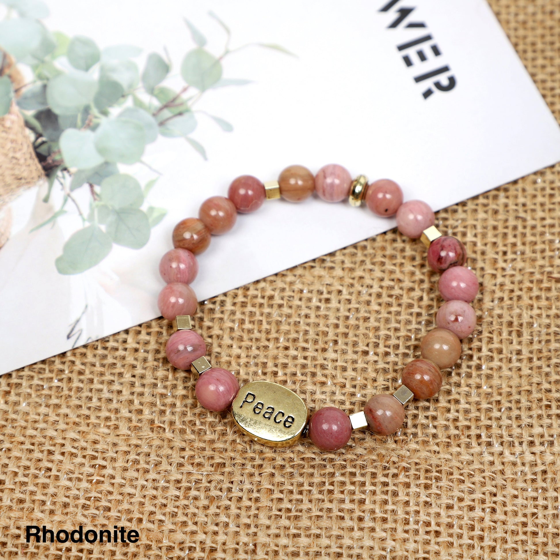 "PEACE"  Gemstone Bracelets ( 8mm Gemstone) ROLA DIRECT BUY