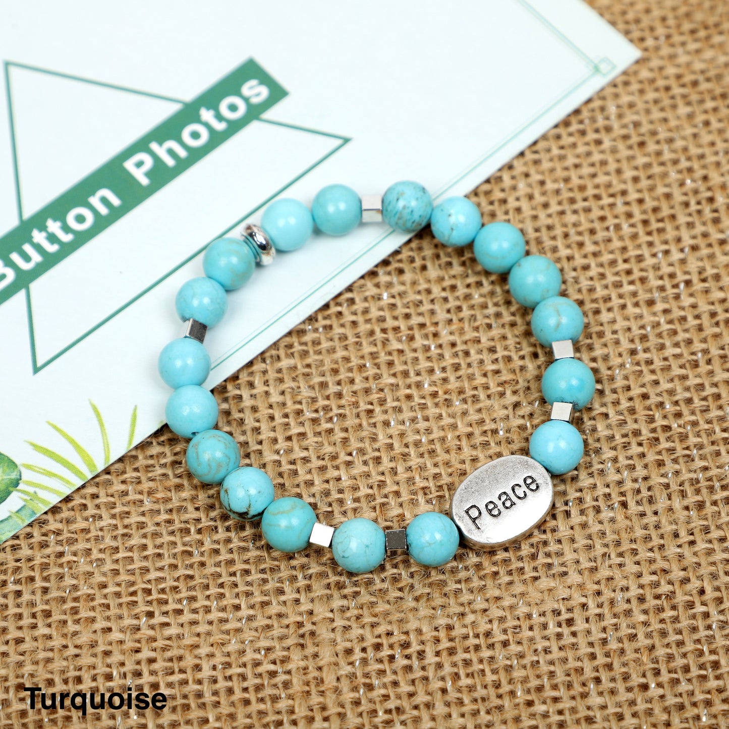 "PEACE"  Gemstone Bracelets ( 8mm Gemstone) ROLA DIRECT BUY