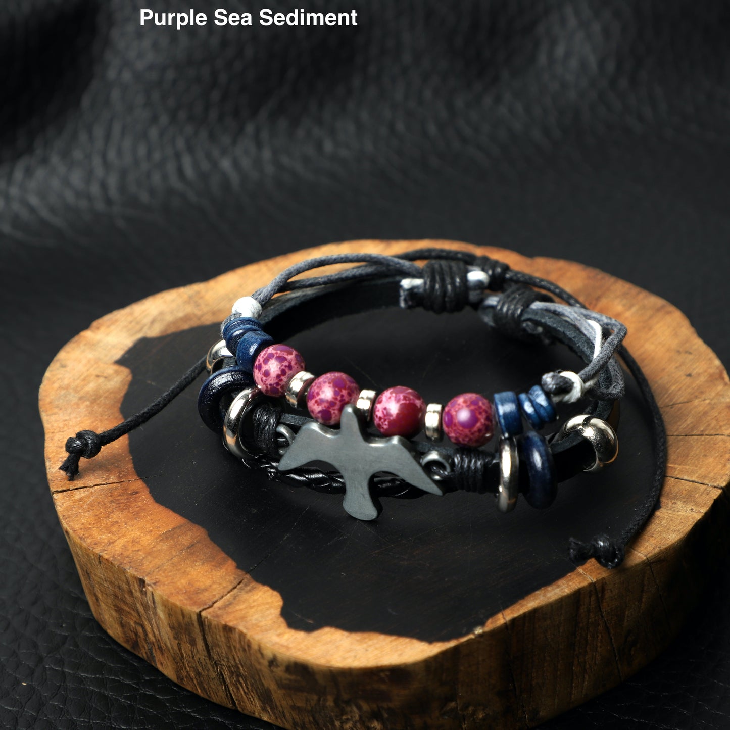 "Peace Dove"Leather Bracelets  (8mm Lava Rock  beads) ROLA DIRECT BUY