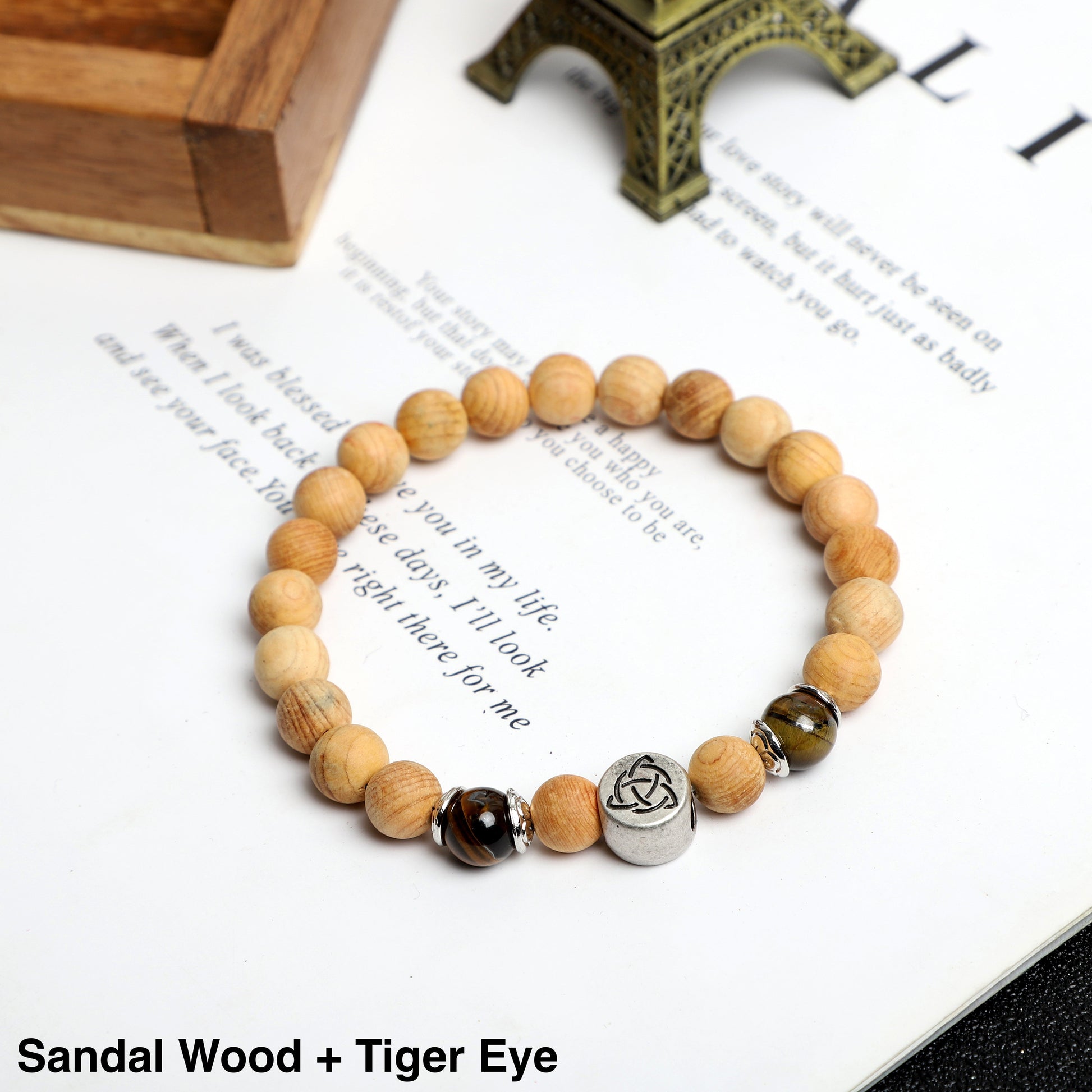 "Triquetra "symbol Bracelets (Wood, Lava Rock beads) ROLA DIRECT BUY