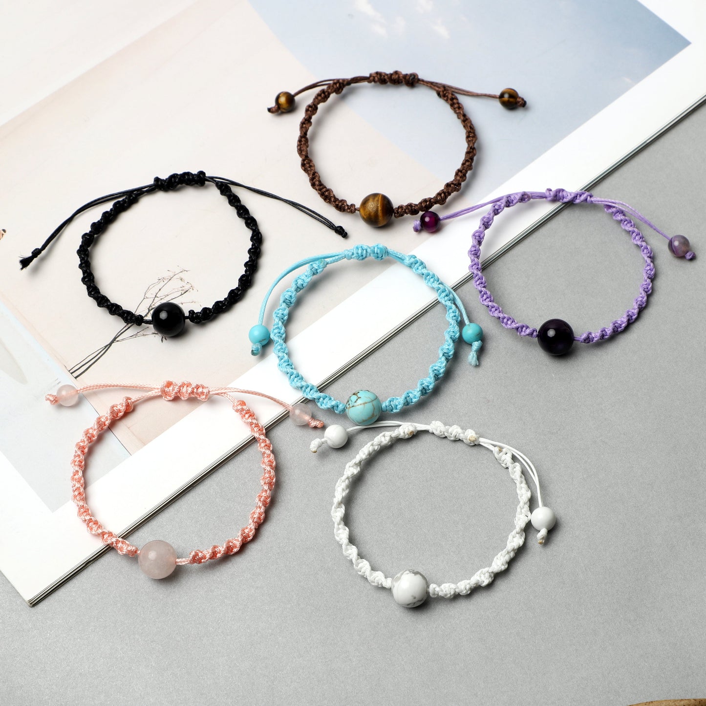 Weaved Bracelets( 8mm Gemstones, Lava Rock beads) ROLA DIRECT BUY