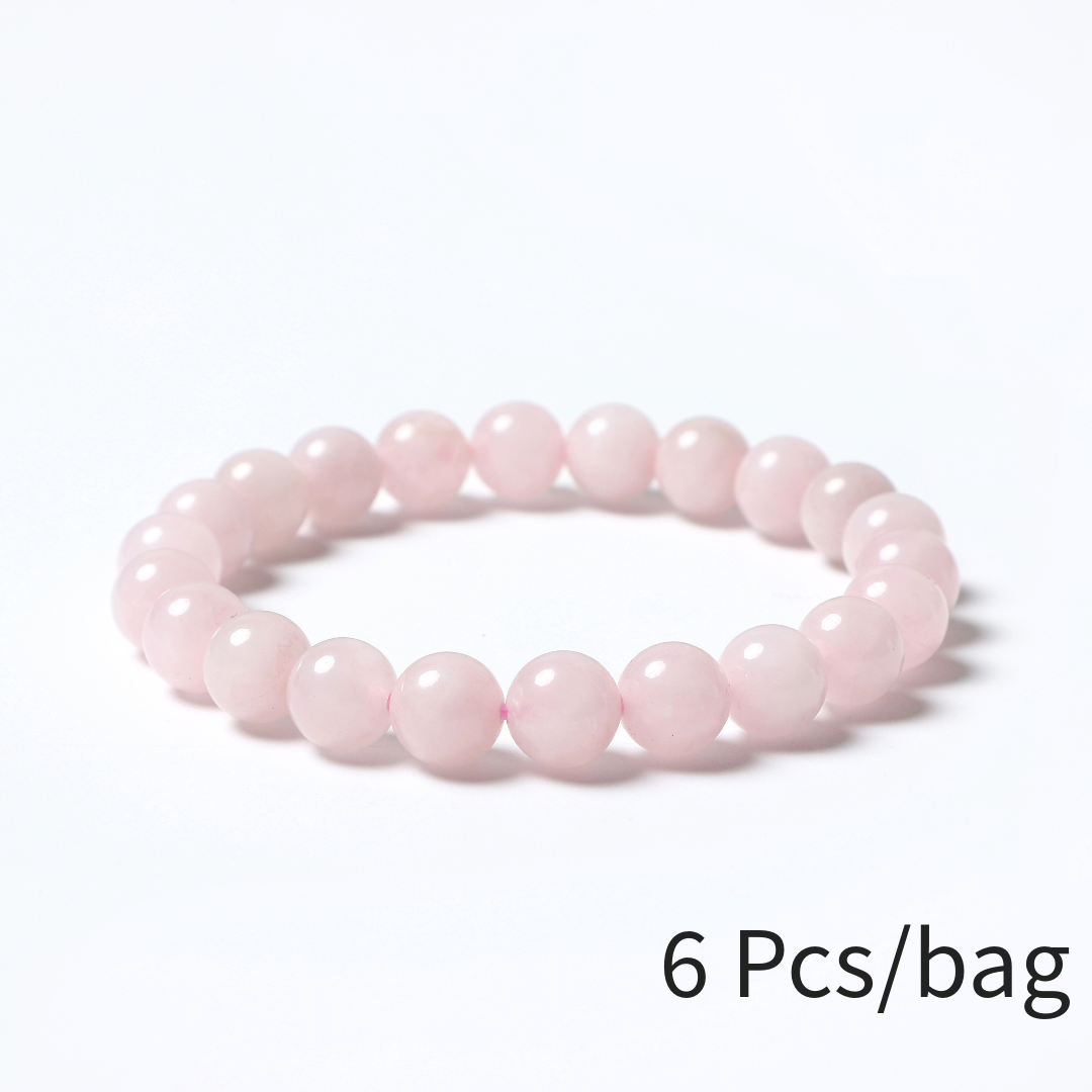 Rose quartz round beads Elastic bracelet