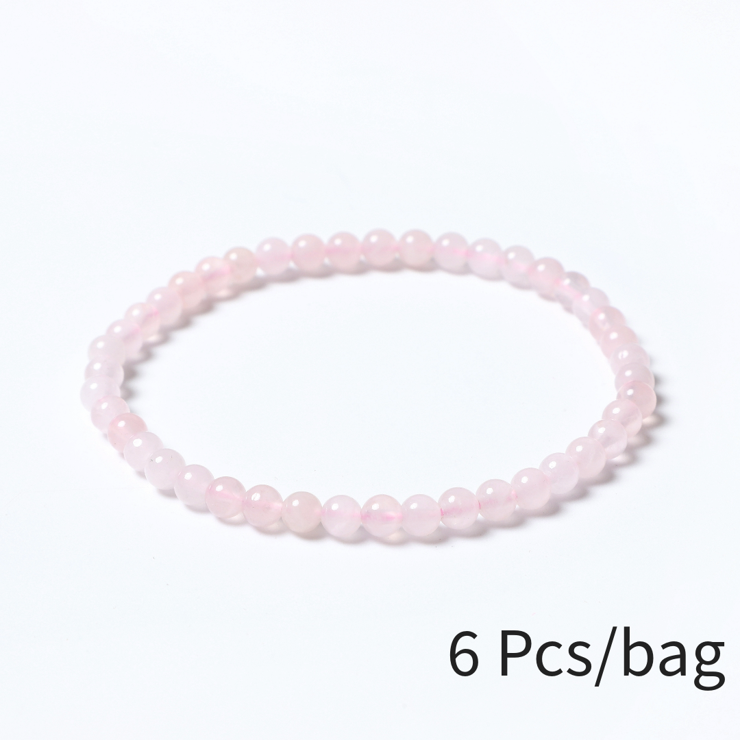 Rose quartz round beads Elastic bracelet
